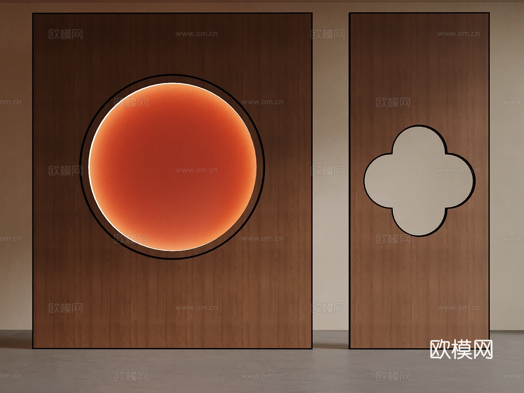 新中式玄关 屏风su模型