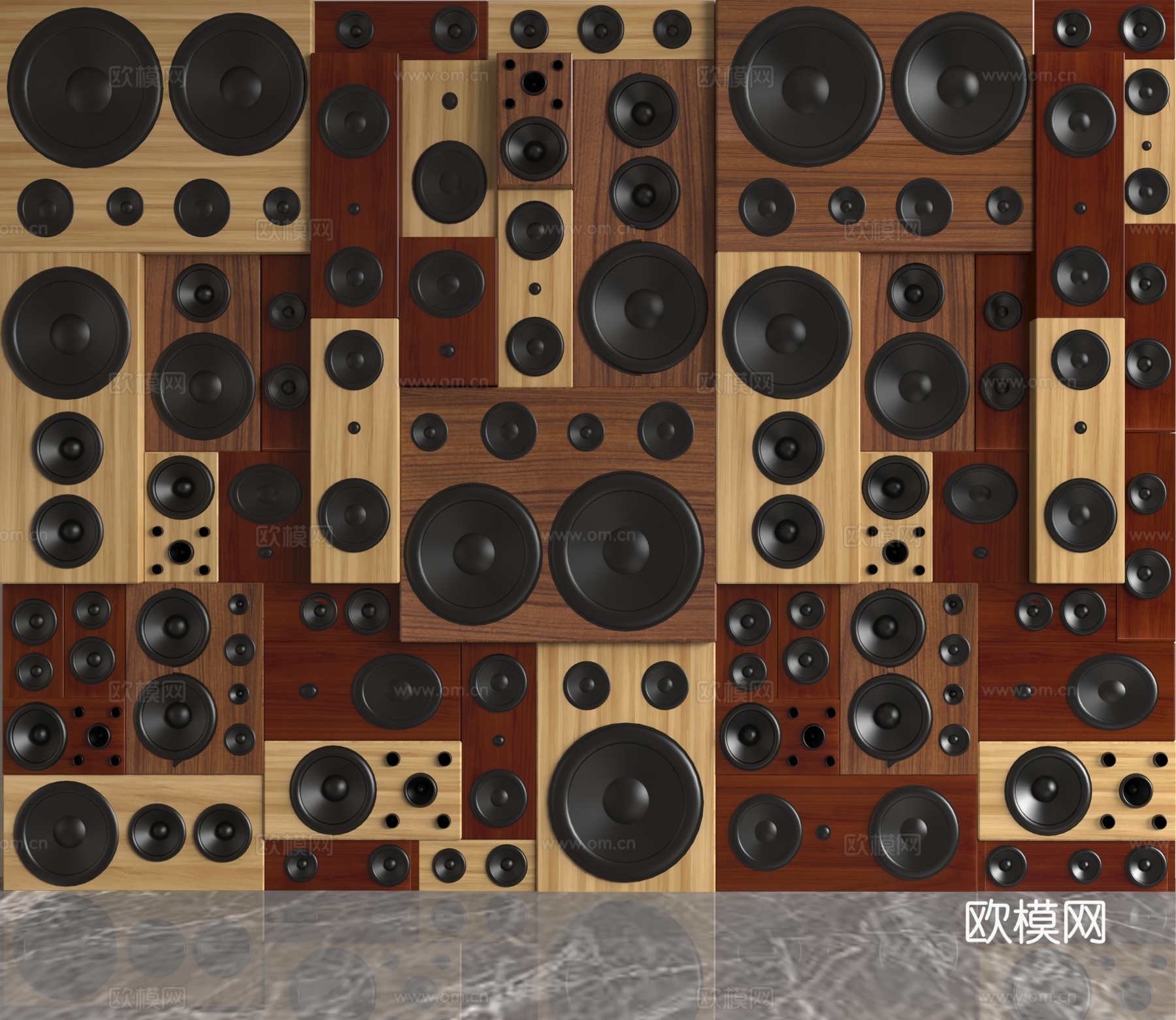 现代背景墙3d模型