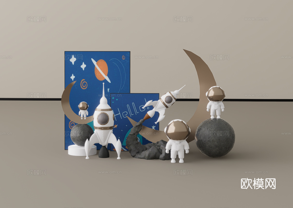 摆件组合su模型