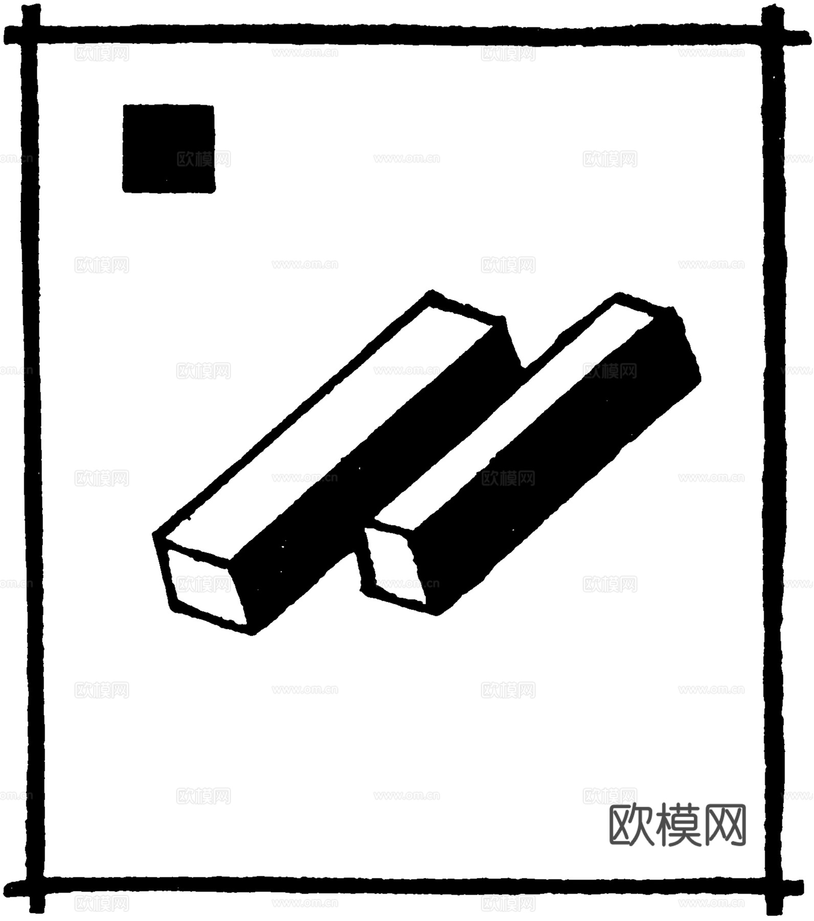 马列维奇抽象画，几何抽象装饰画62