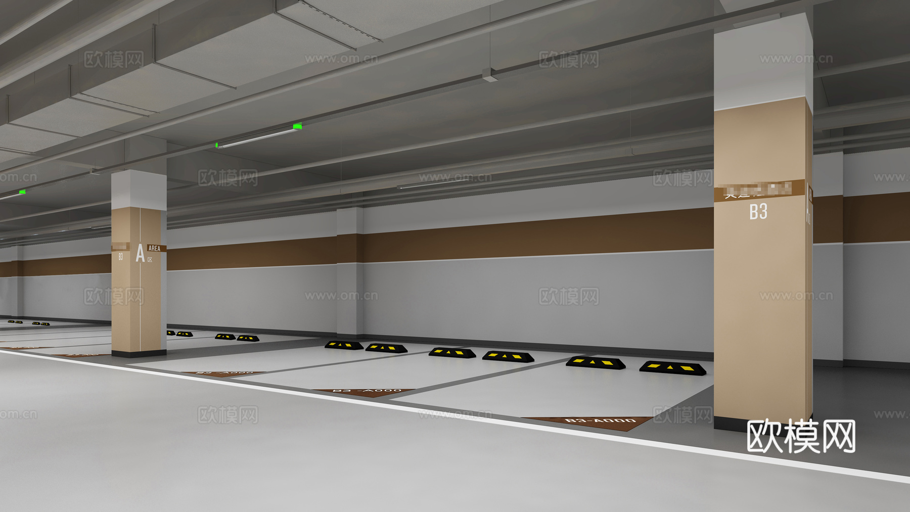 地下车库停车场cad施工图