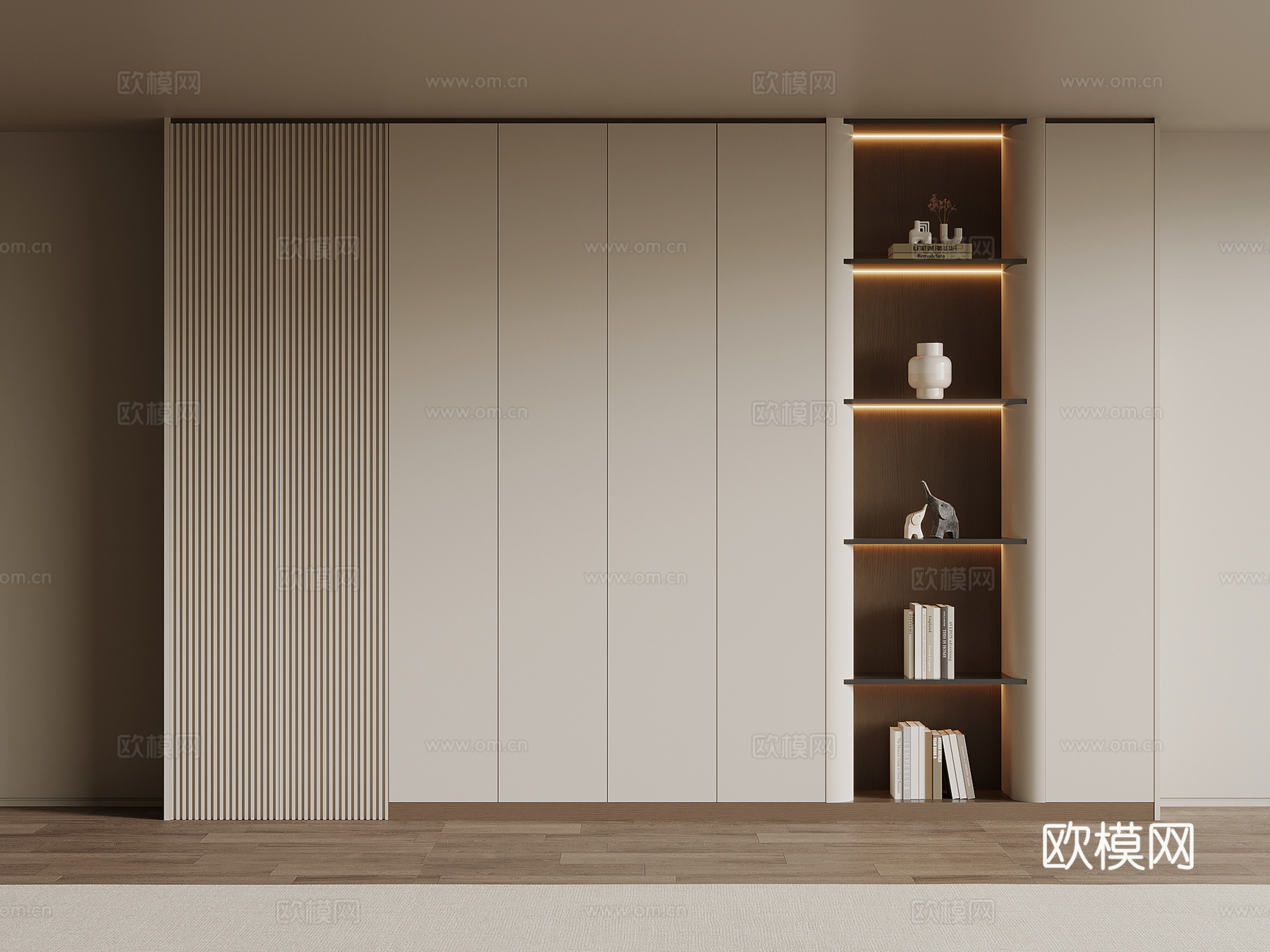 现代简约书柜su模型