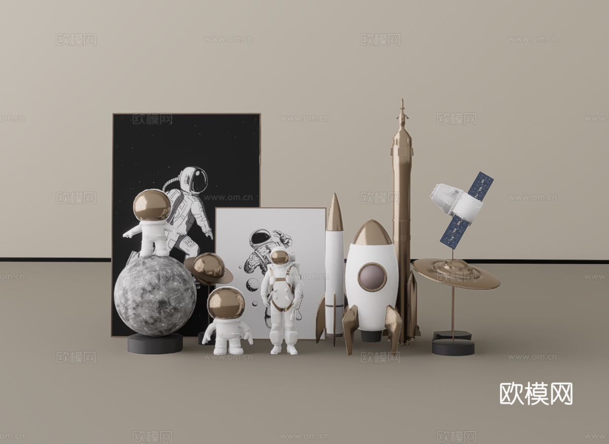 摆件组合su模型