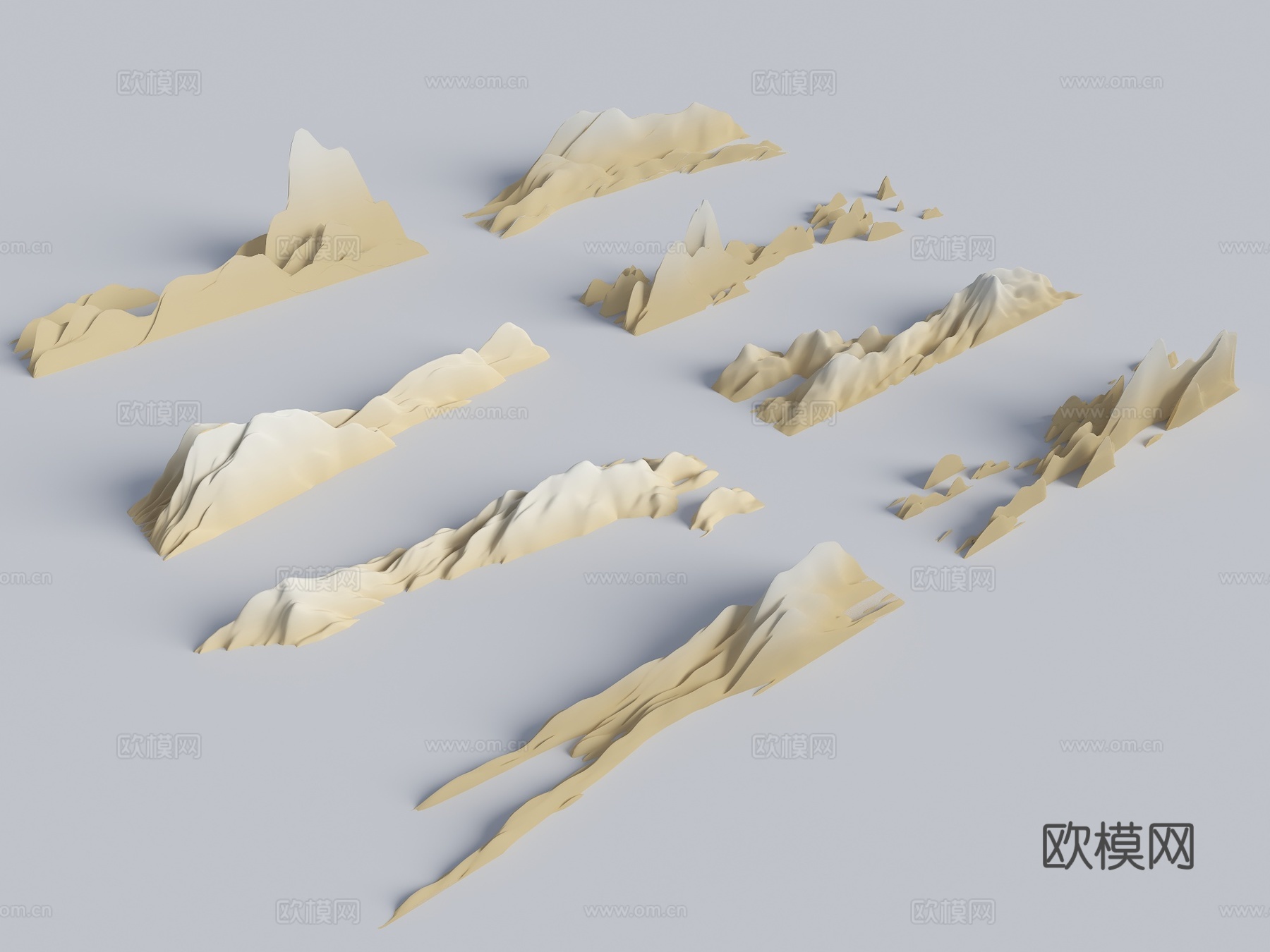 雪浪石 片岩 新中式墙饰挂饰 墙饰挂件 山形装饰 景观石 玄su模型