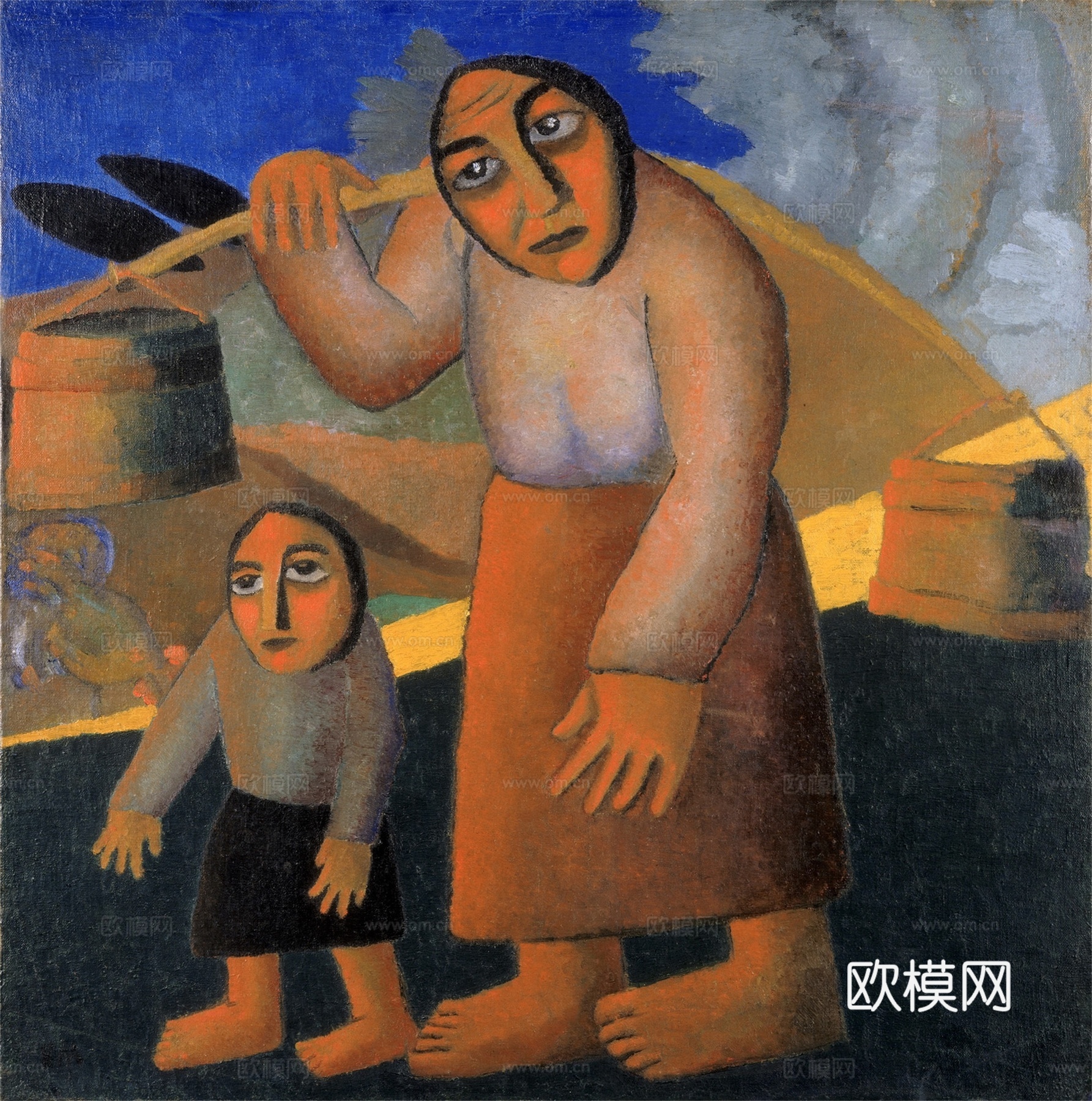 马列维奇抽象画，几何抽象装饰画21