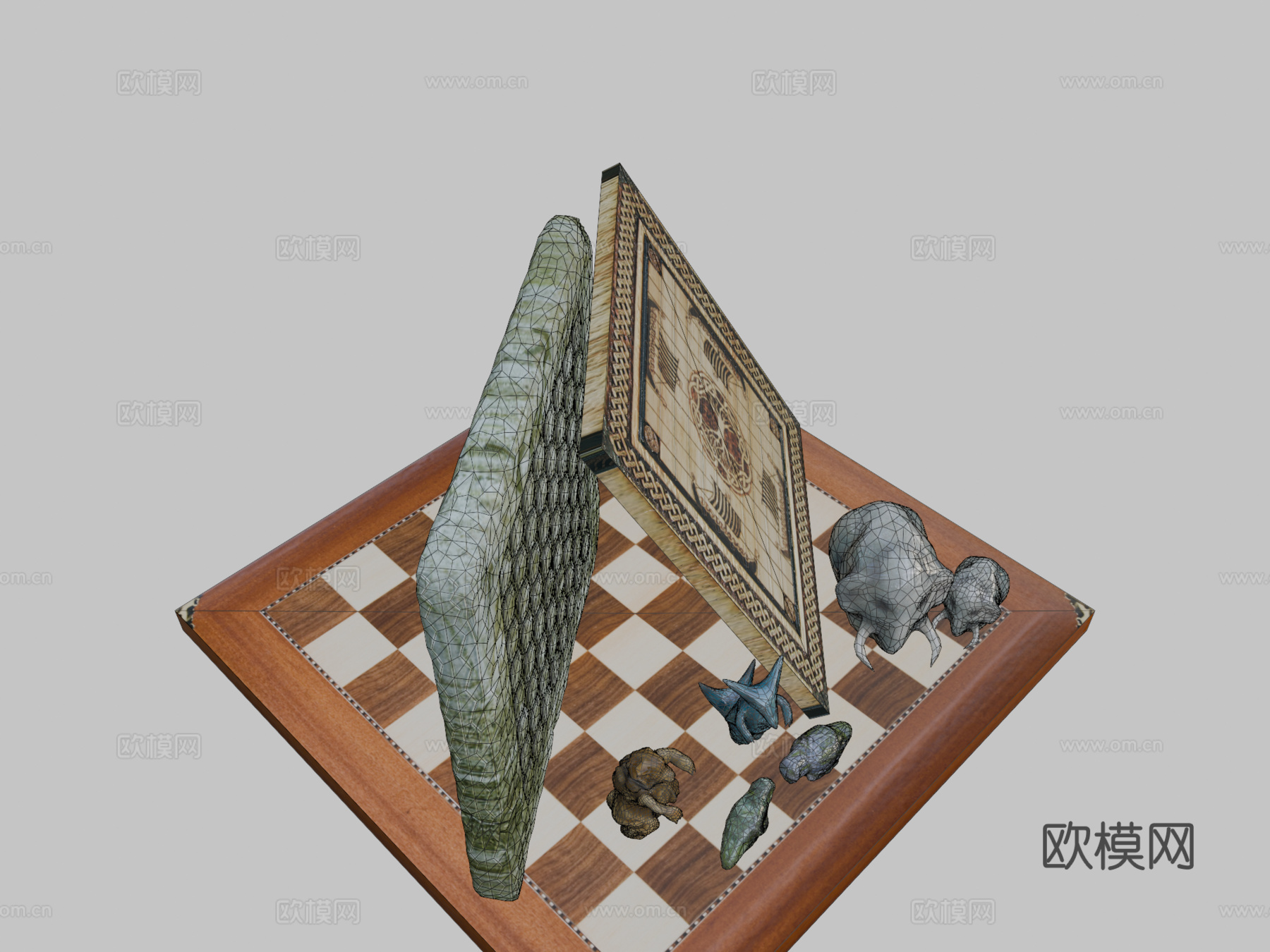 人偶与板件3d模型下载（渲染图2）