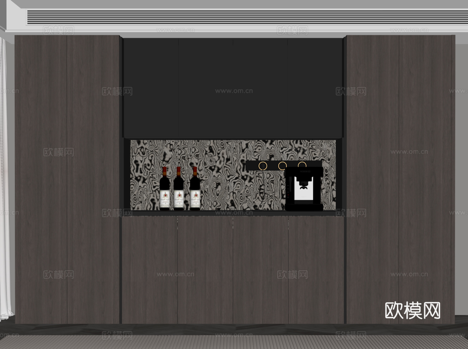 现代意式餐边柜su模型