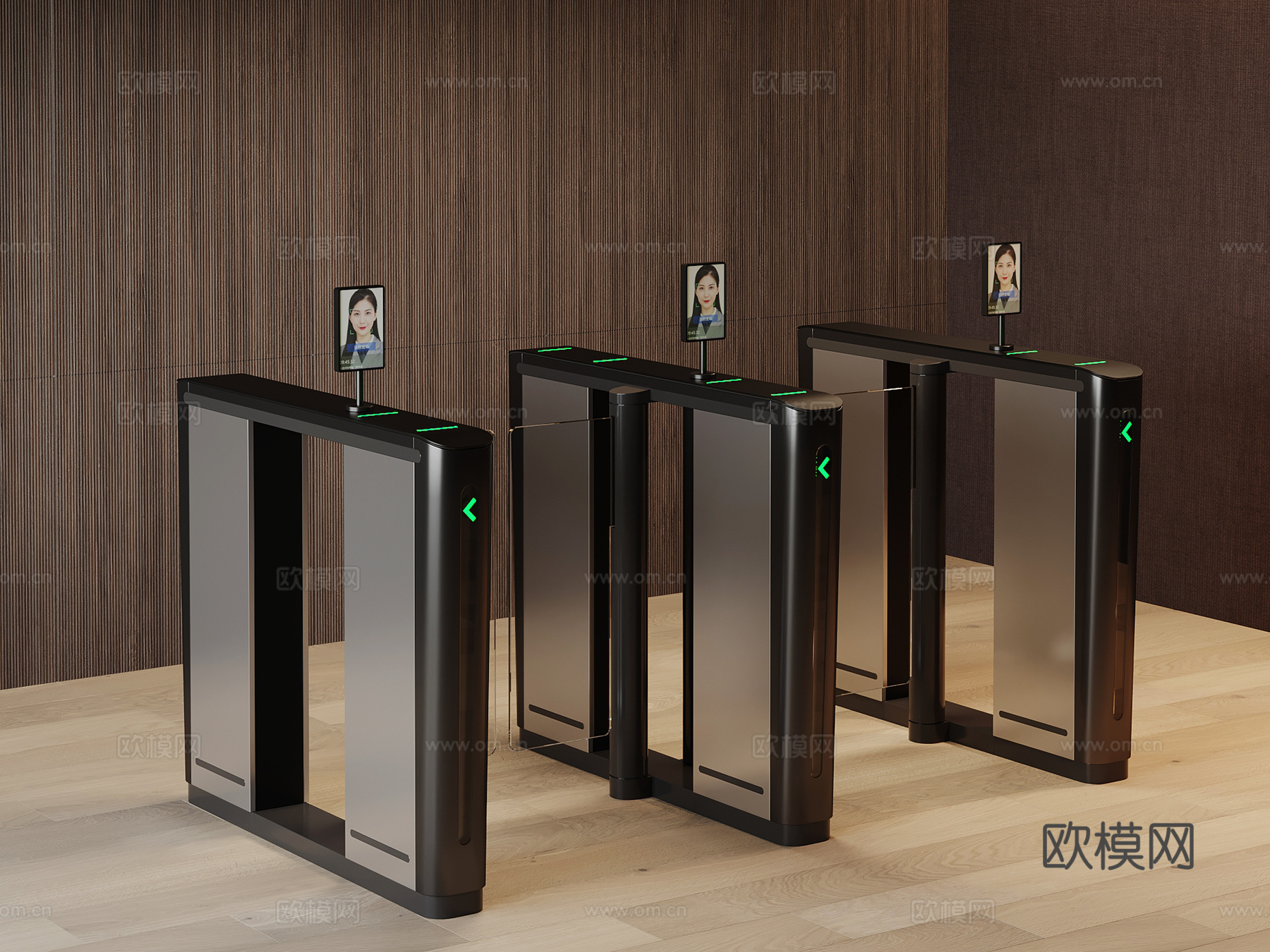 现代门禁机 门闸免费3d模型