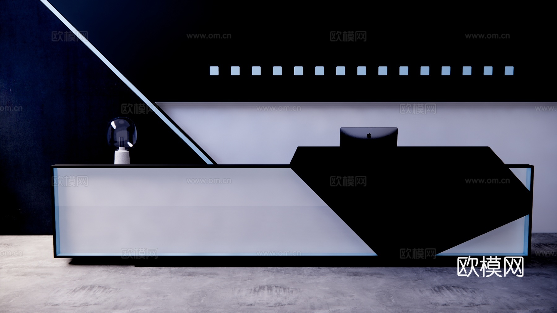 工位 大厅 前台 接待su模型