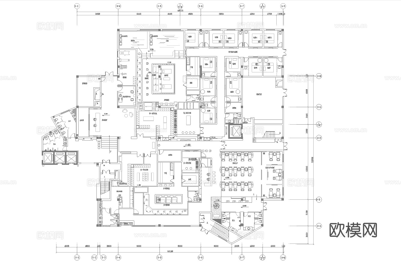 汤泉水疗洗浴会所 最新全套施工图合集cad施工图