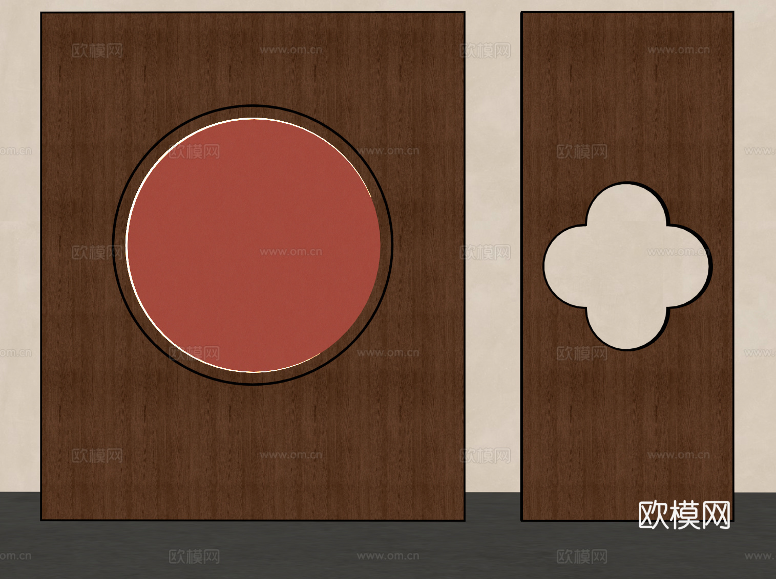 新中式玄关 屏风su模型