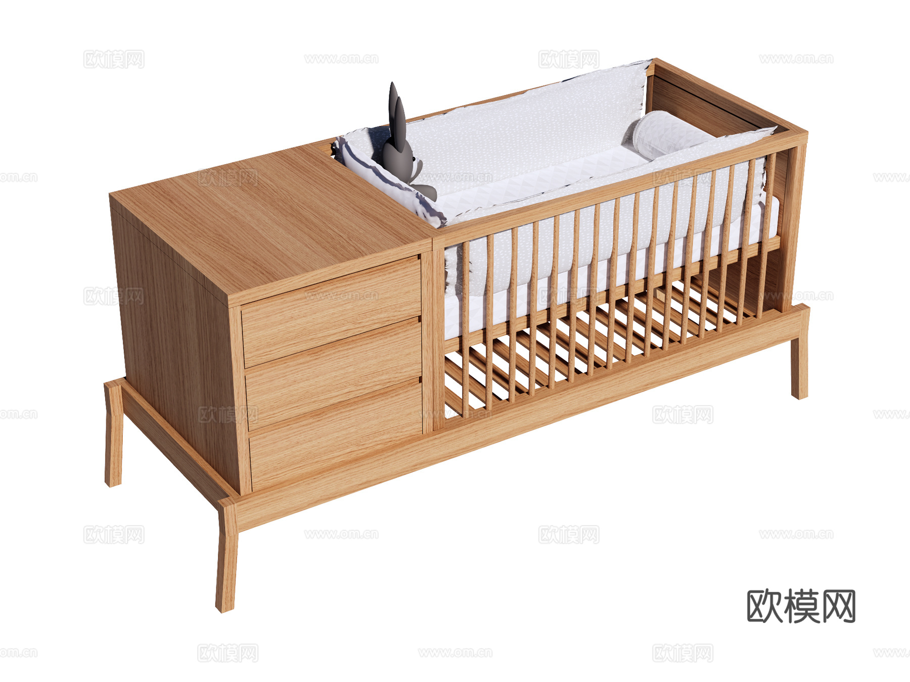 婴儿床 儿童床su模型