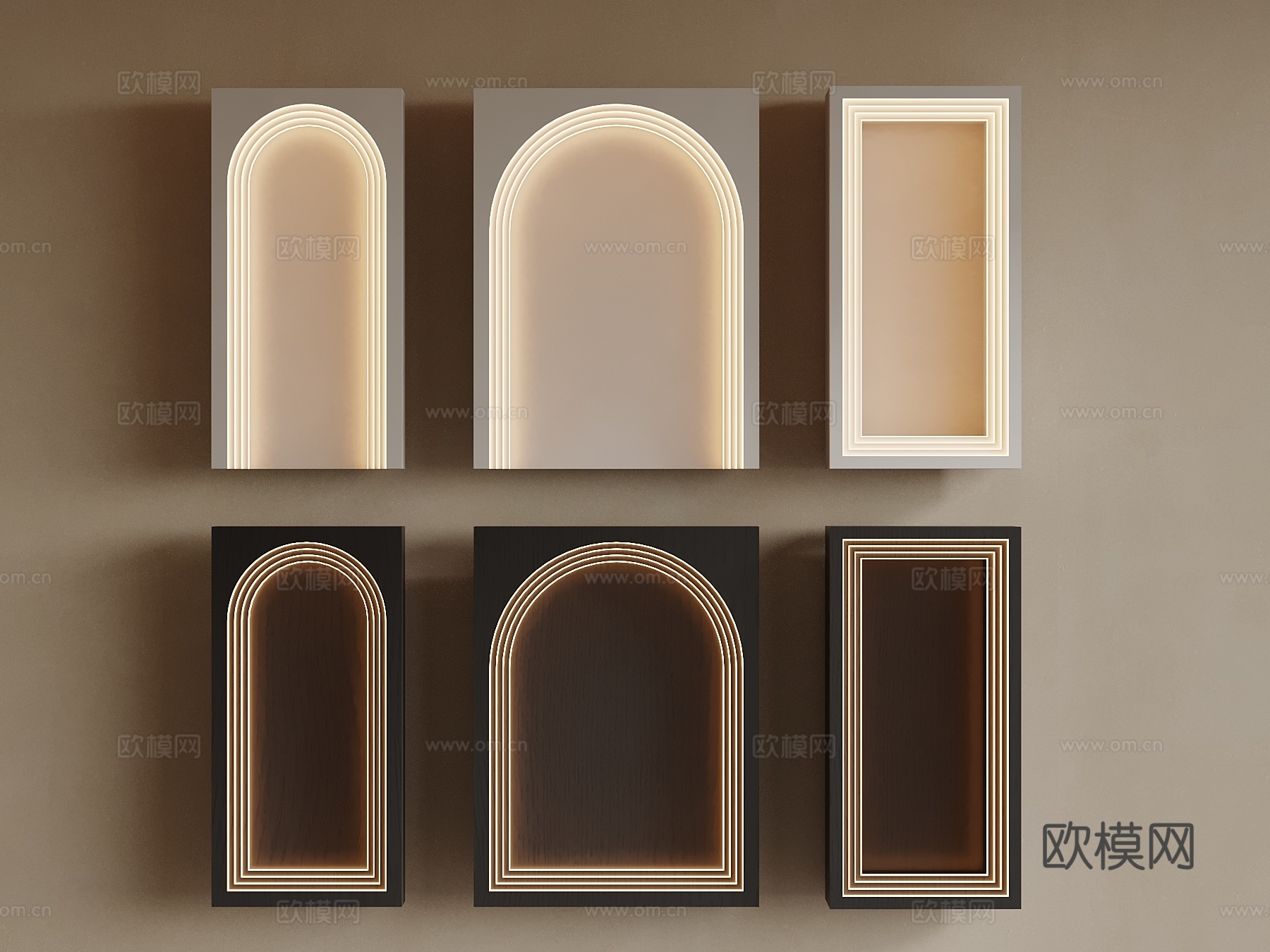 现代叠层端景 玄关su模型