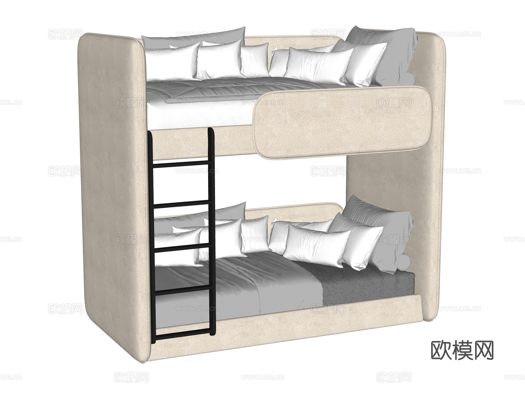 儿童床 上下床su模型