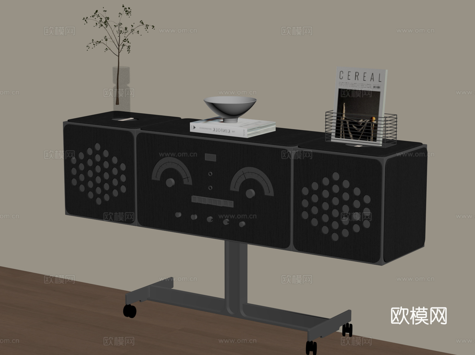 现代意式边柜 法式边柜 玄关柜su模型