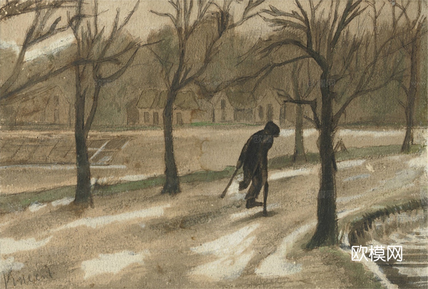 梵高后印象派素描绘画作品，现代世界经典名画615 梵高 VI