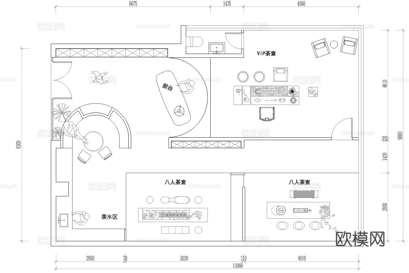 茶楼 茶馆  最新平面施工图合集cad施工图
