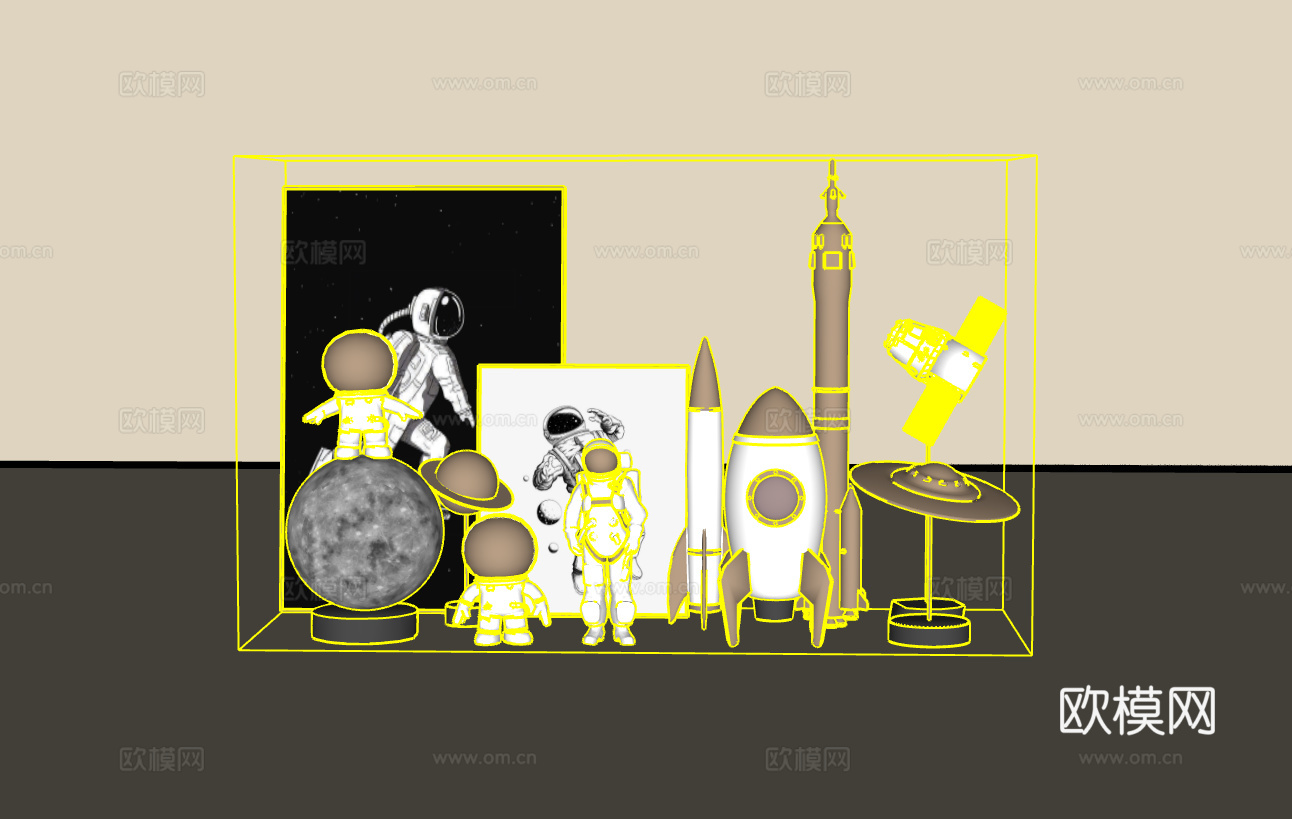 摆件组合su模型