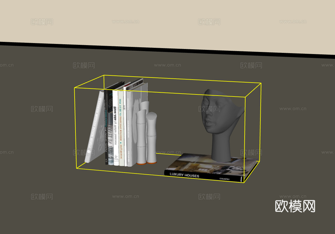 摆件组合su模型