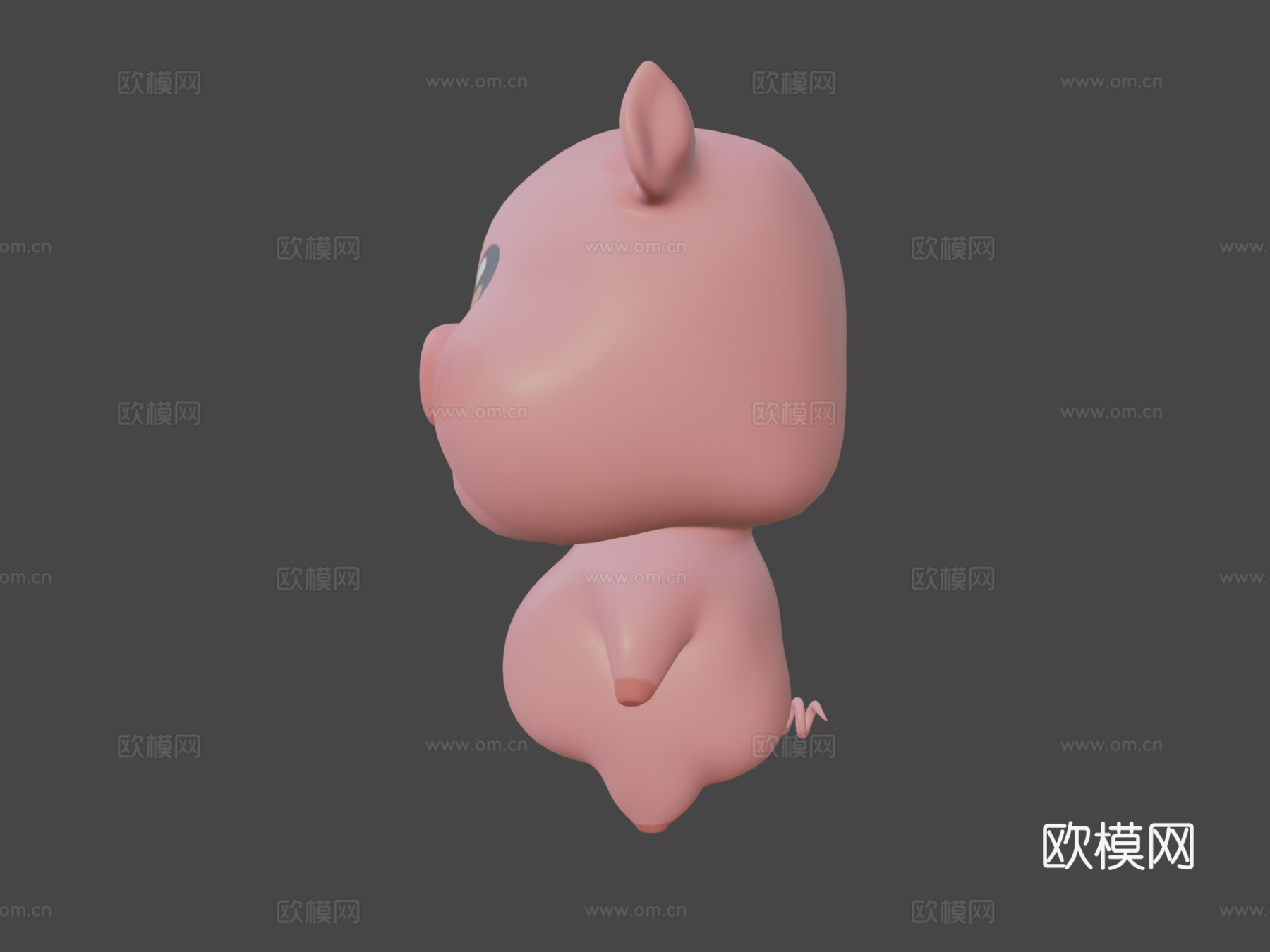 可爱小猪3d模型下载（渲染图6）