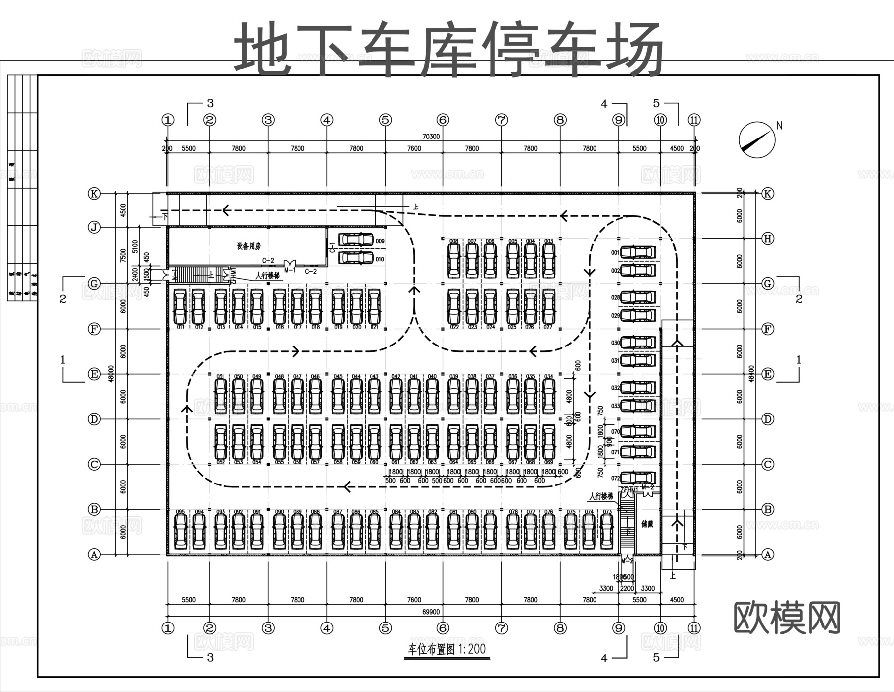 地下车库停车场cadcad施工图