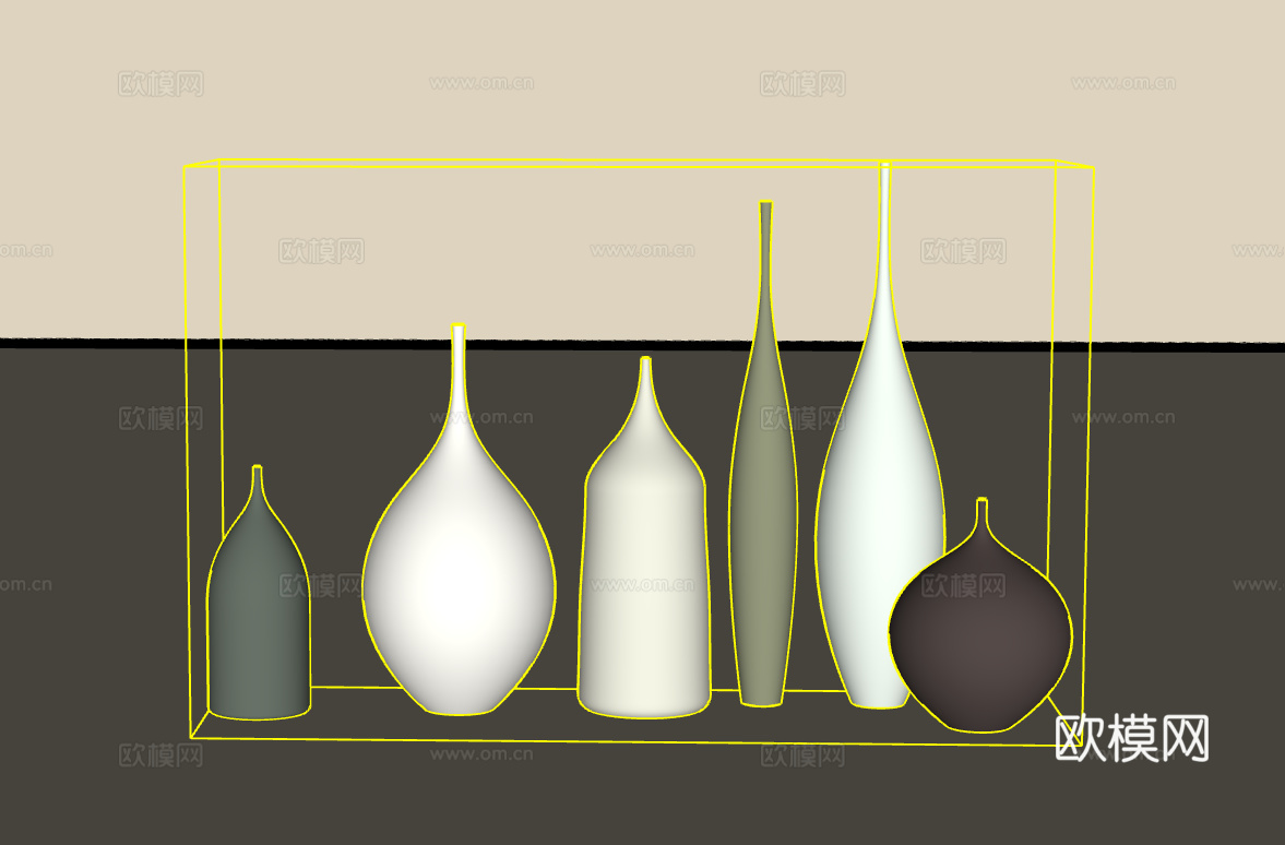 摆件组合su模型
