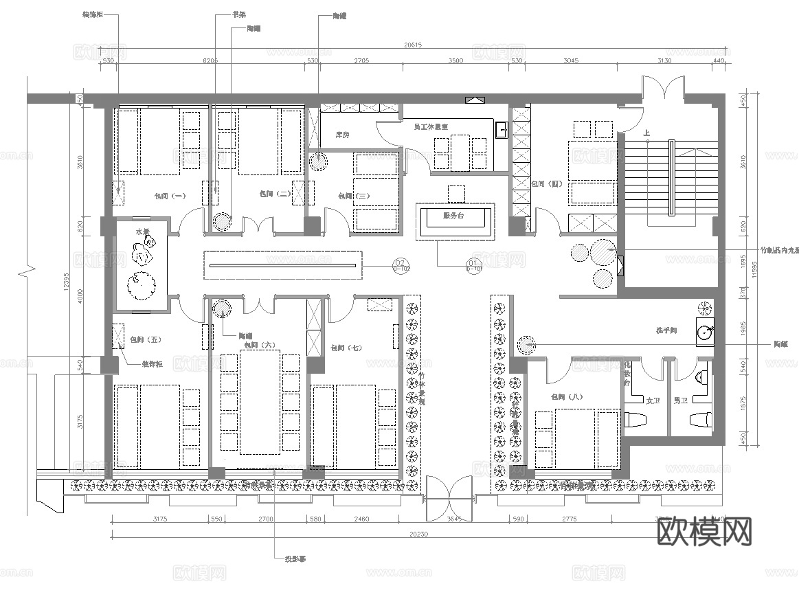 茶楼 茶馆  最新全套施工图合集cad施工图