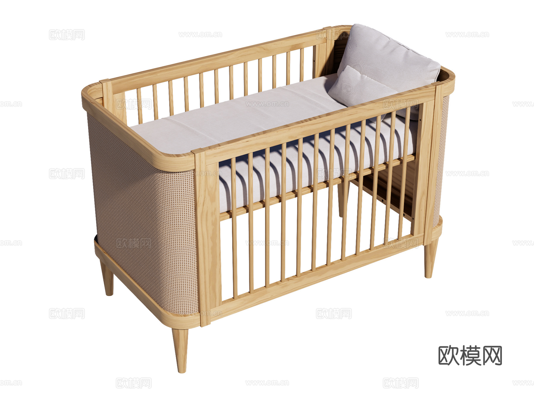 婴儿床 儿童床su模型
