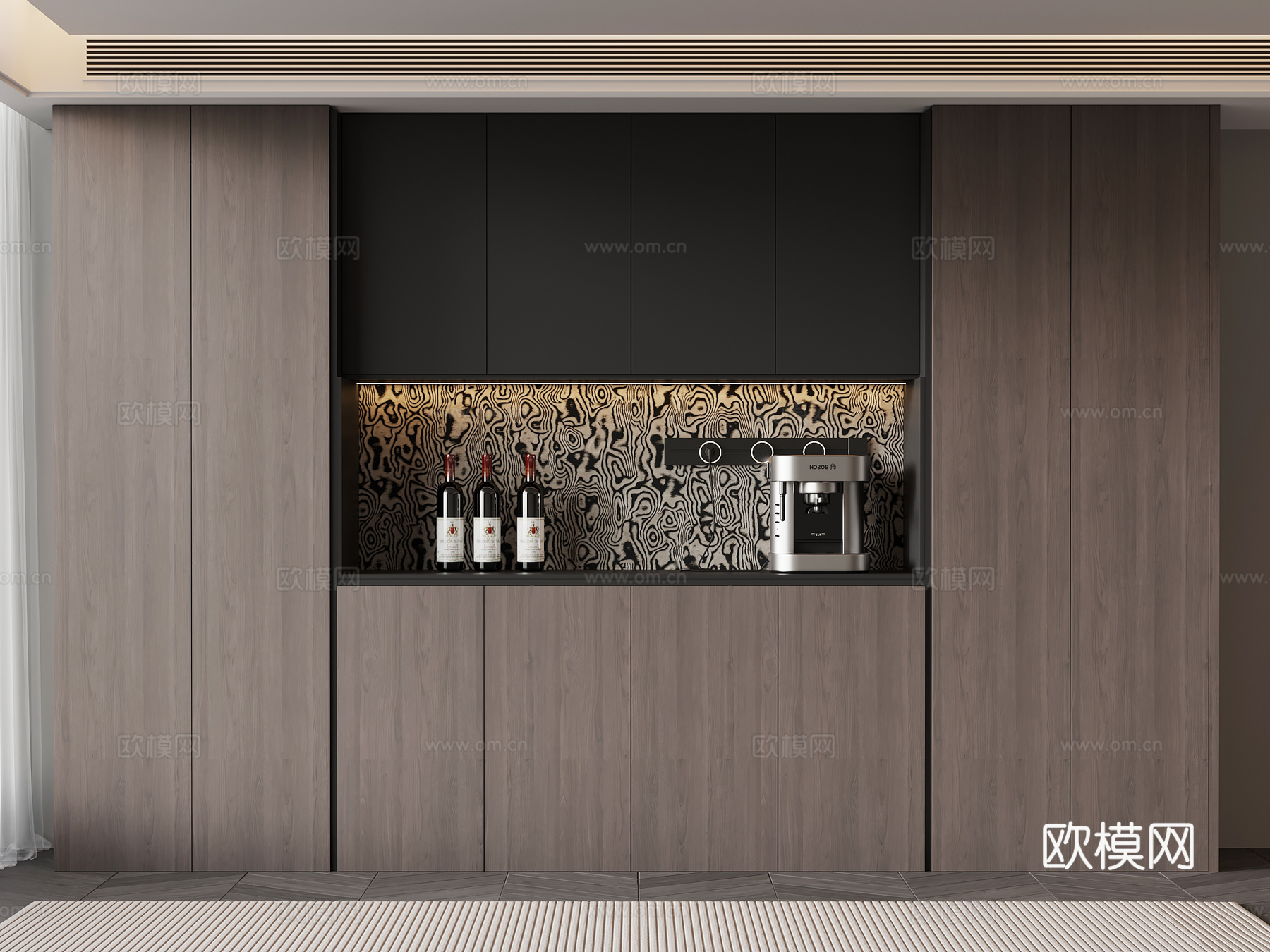 现代意式餐边柜su模型
