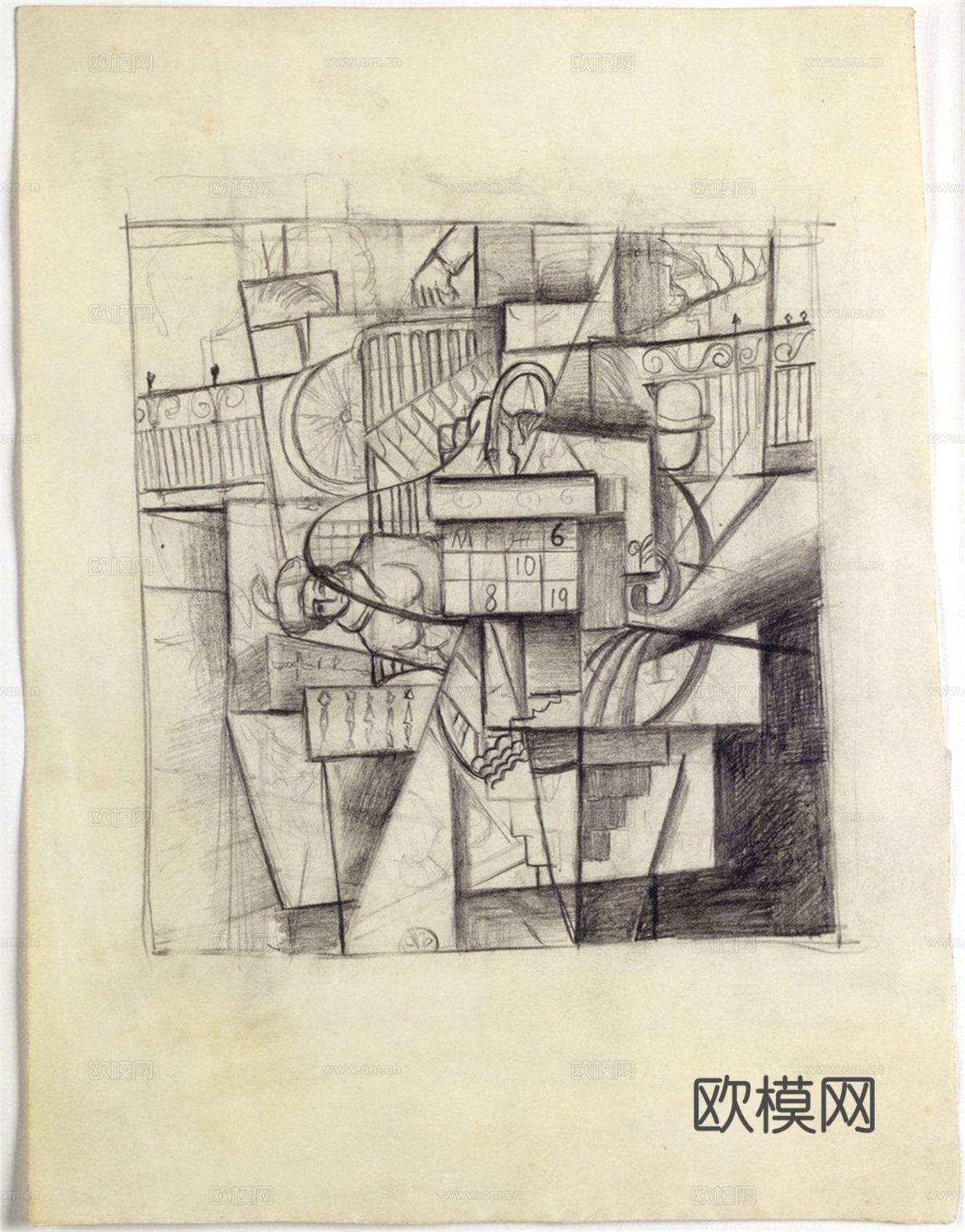 马列维奇抽象画，几何抽象装饰画161