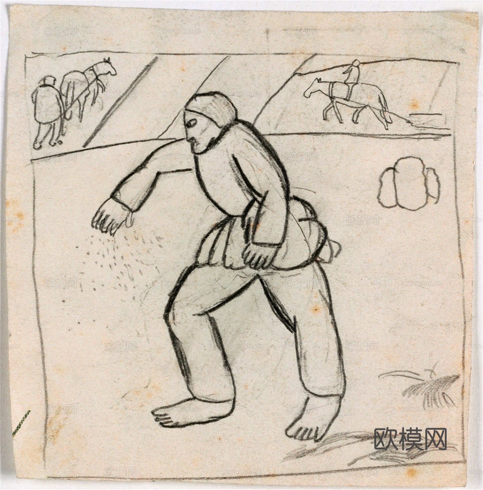 马列维奇抽象画，几何抽象装饰画126