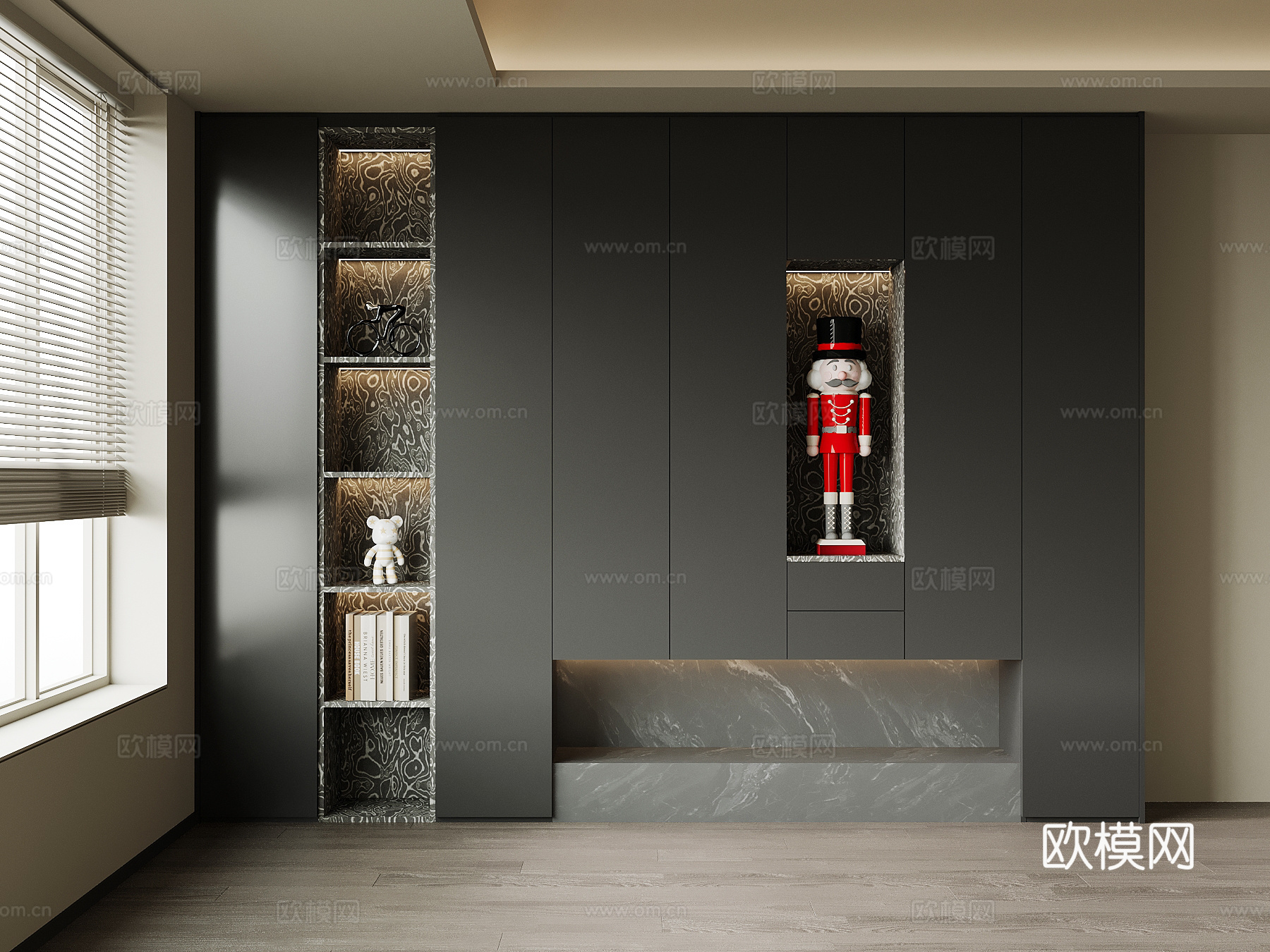 现代意式鞋柜 入户鞋柜su模型
