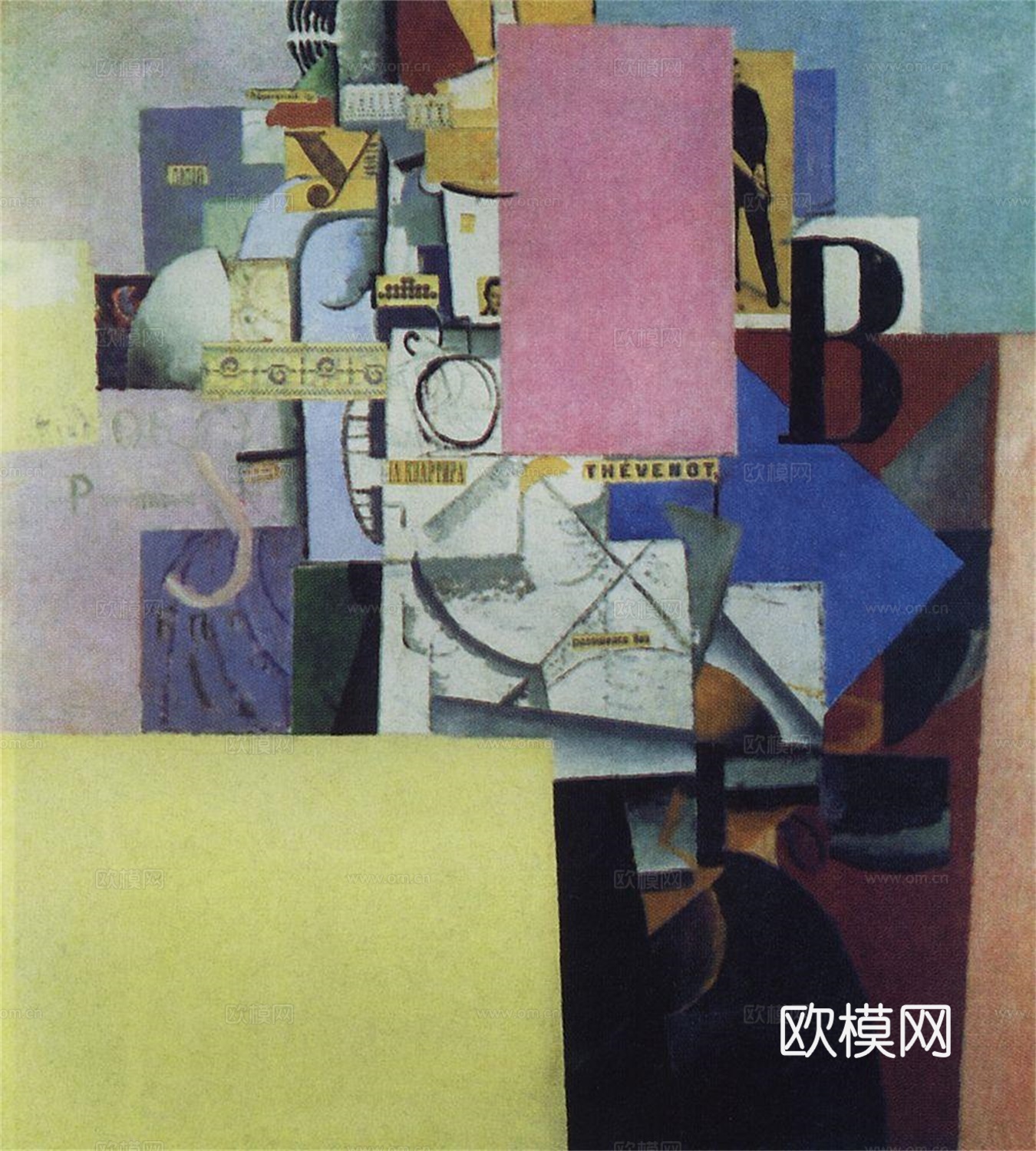 马列维奇抽象画，几何抽象装饰画85