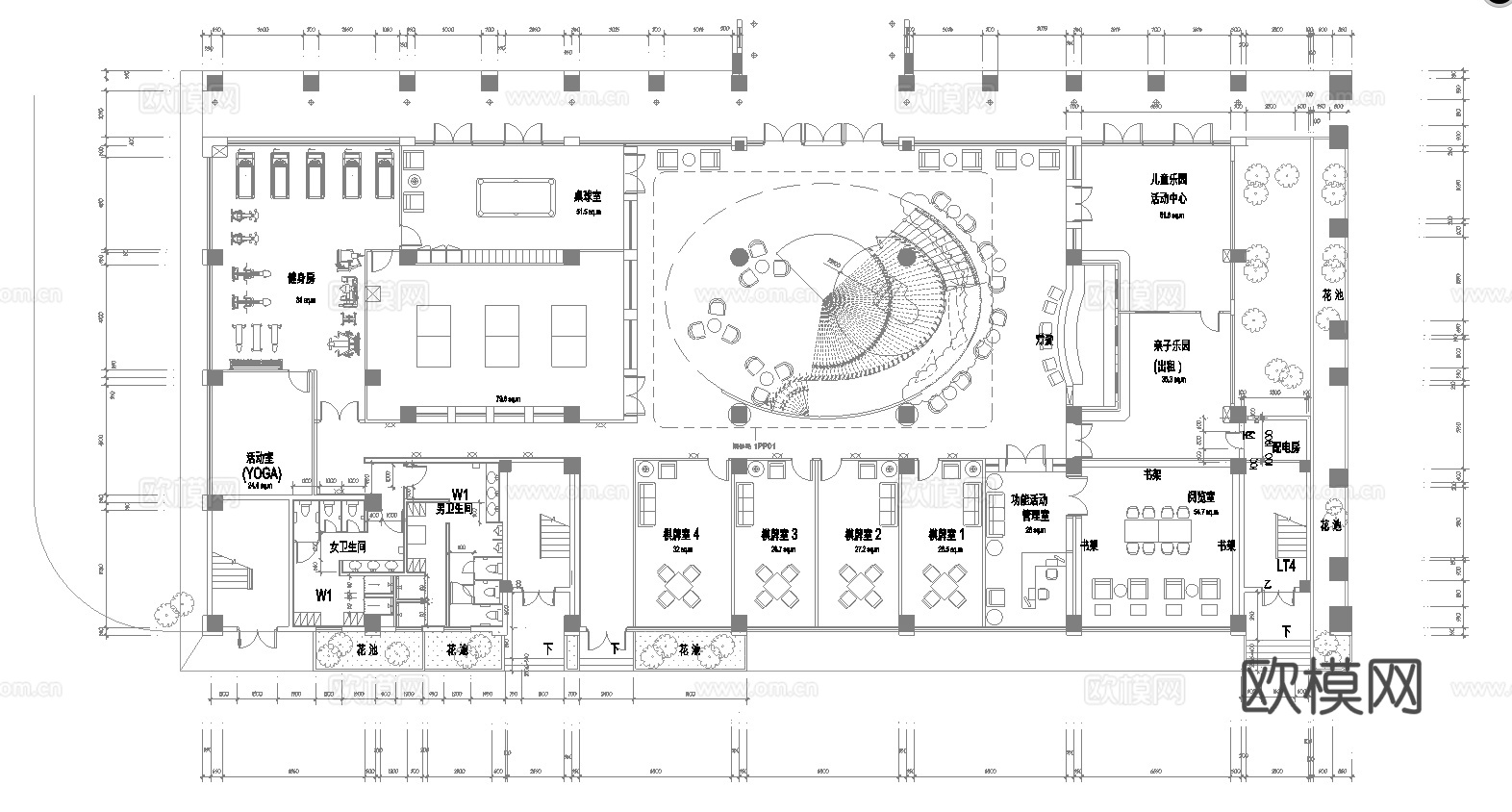 1200平娱乐会所   最新平面施工图合集cad施工图