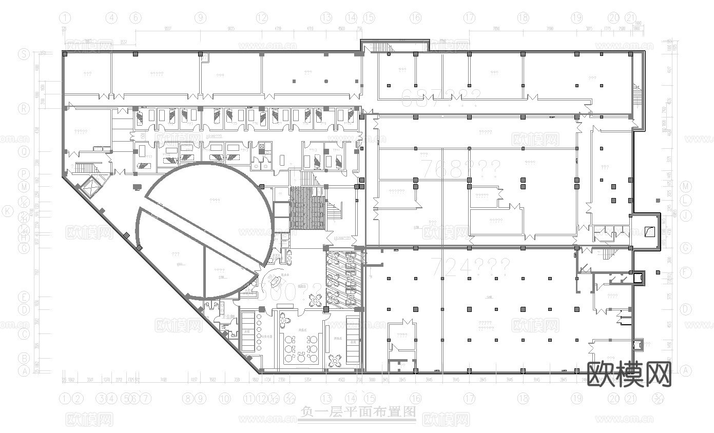 洗浴中心会所  最新平面施工图合集cad施工图