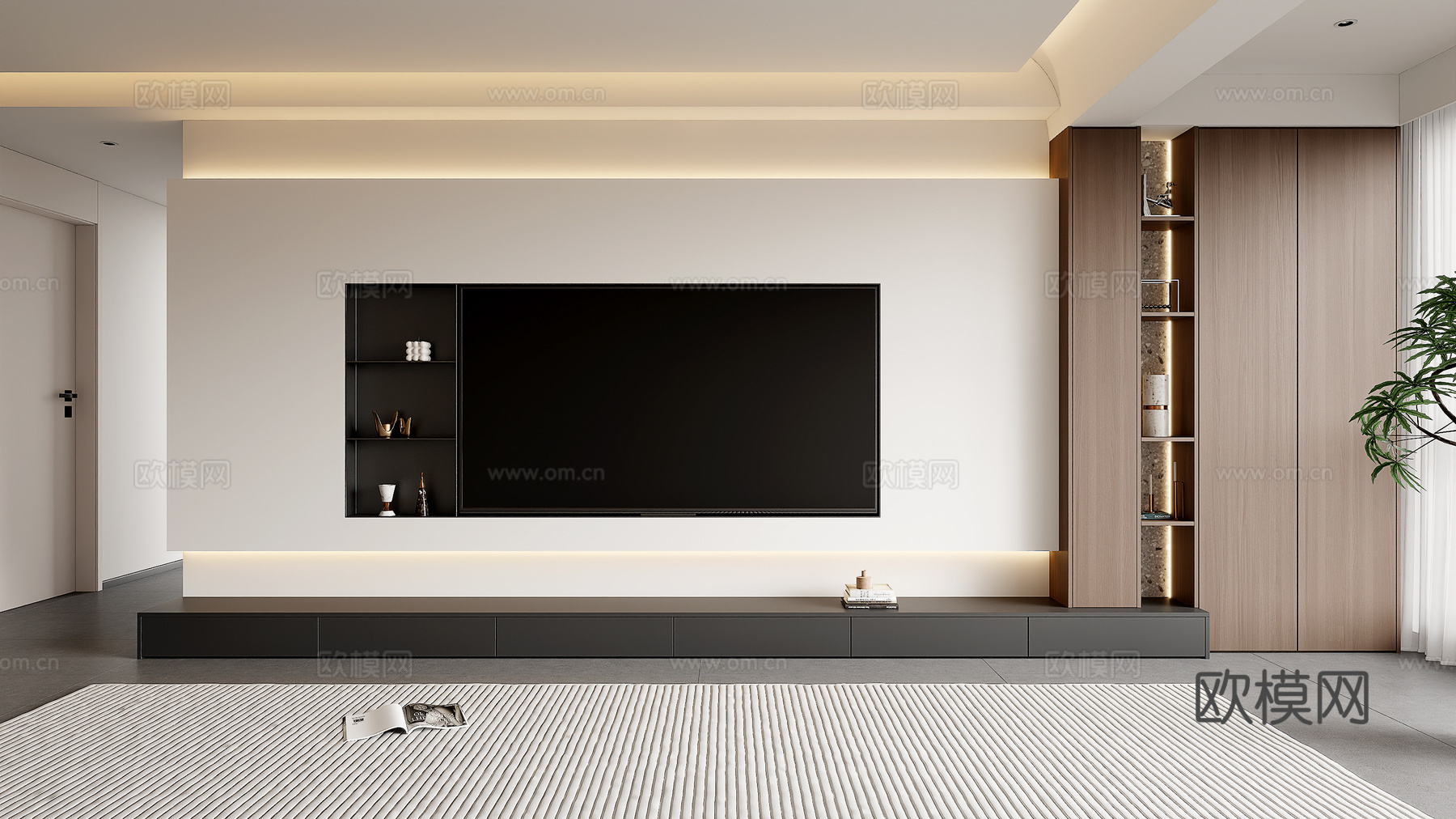 现代客厅电视墙 电视背景墙  客厅电视背景墙柜阳台柜su模型