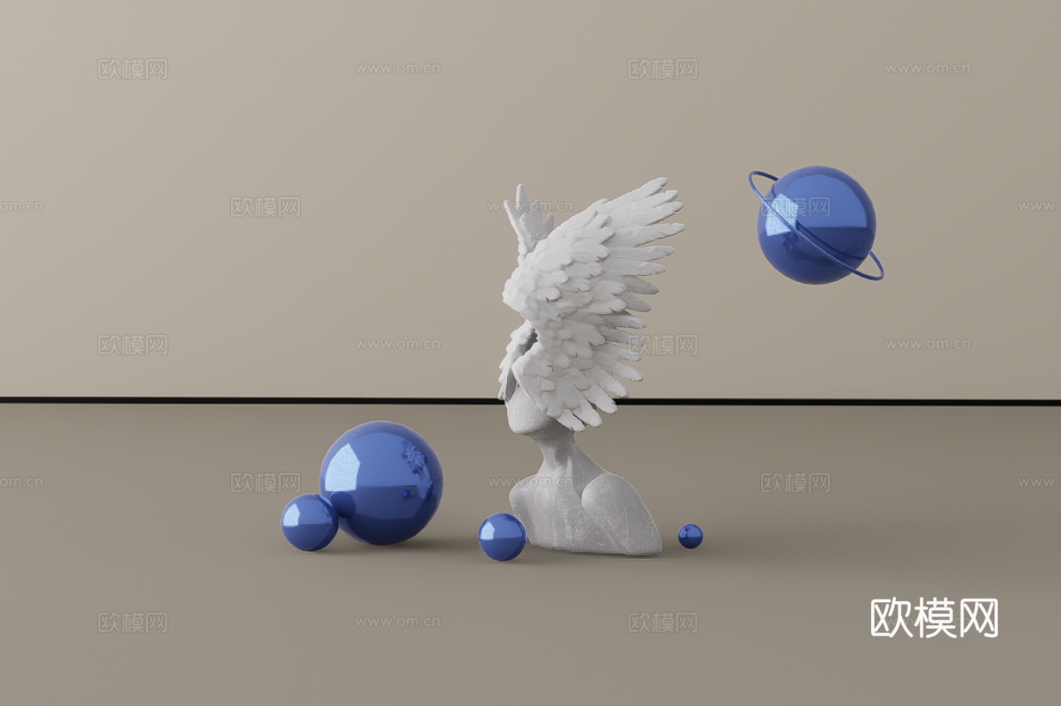 雕塑摆件su模型