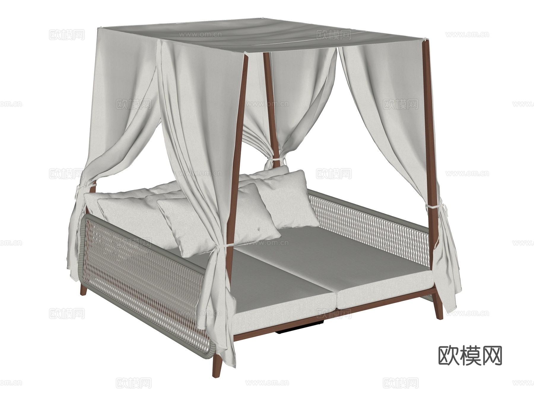 床 双人床 帷幔床 户外床 沙发床su模型