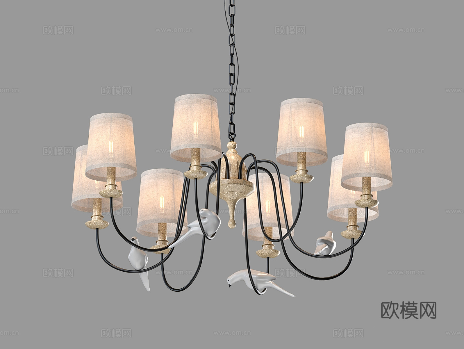 LampsShop 小鸟吊灯3d模型下载（渲染图4）