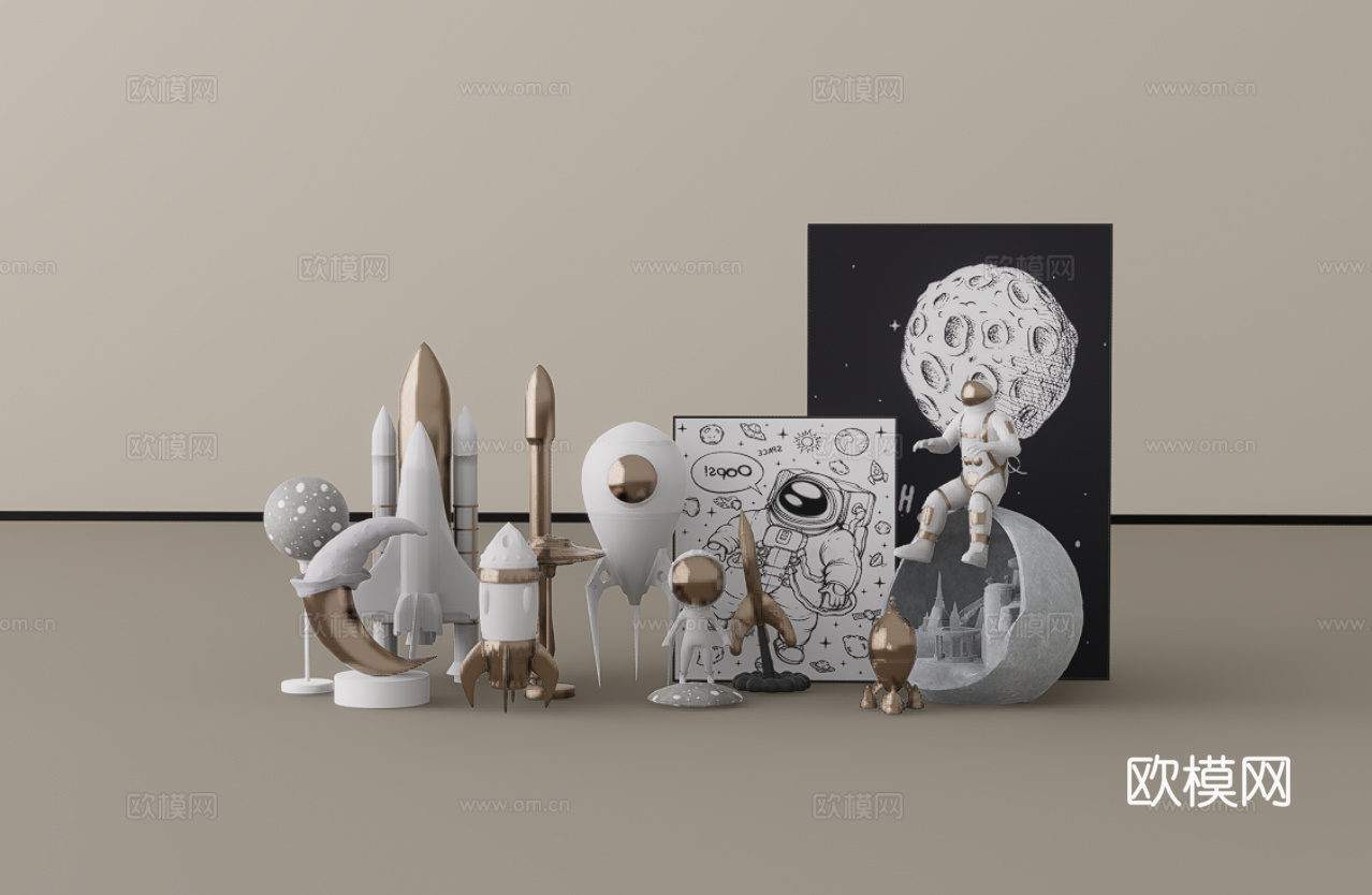 摆件组合su模型