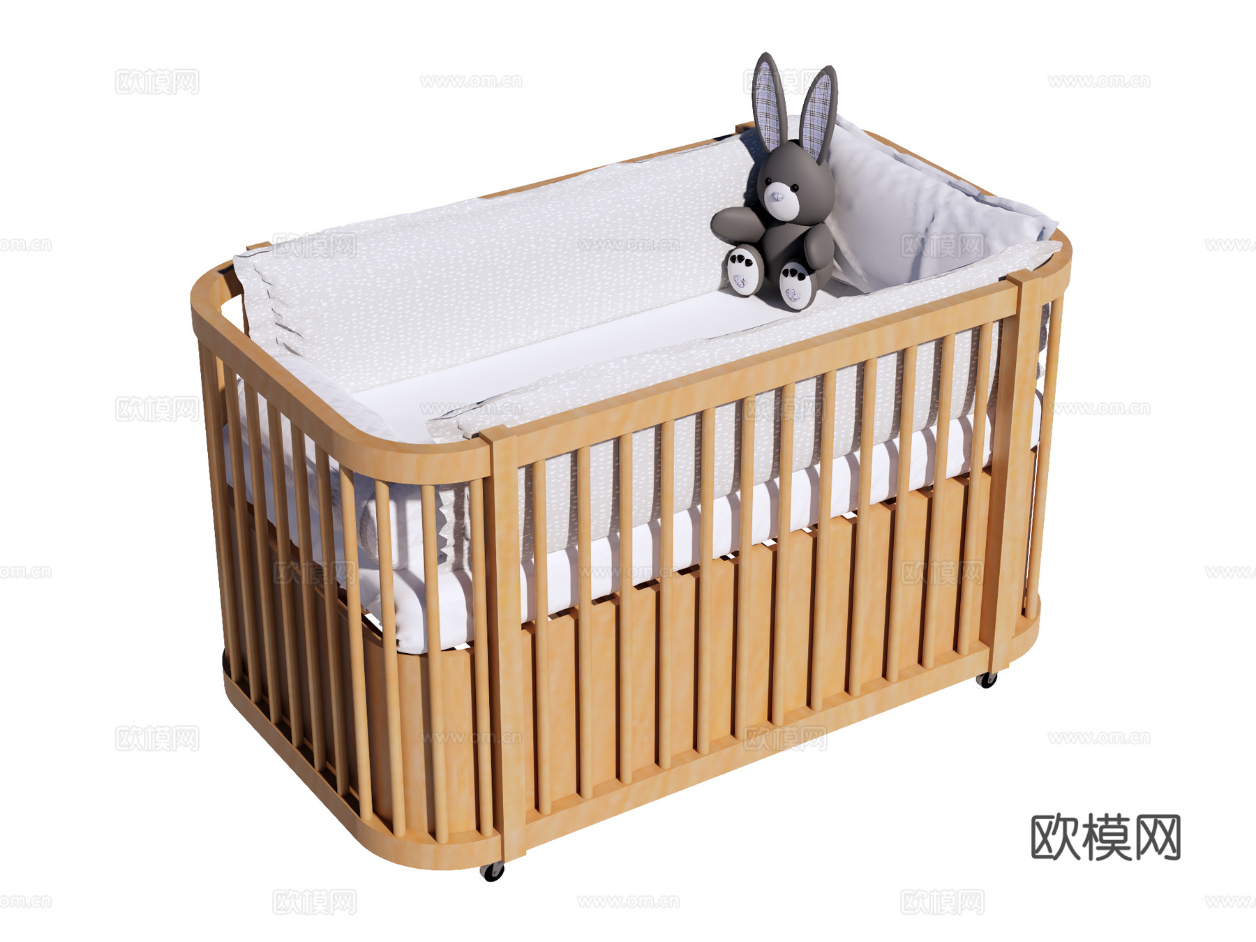 婴儿床 儿童床su模型