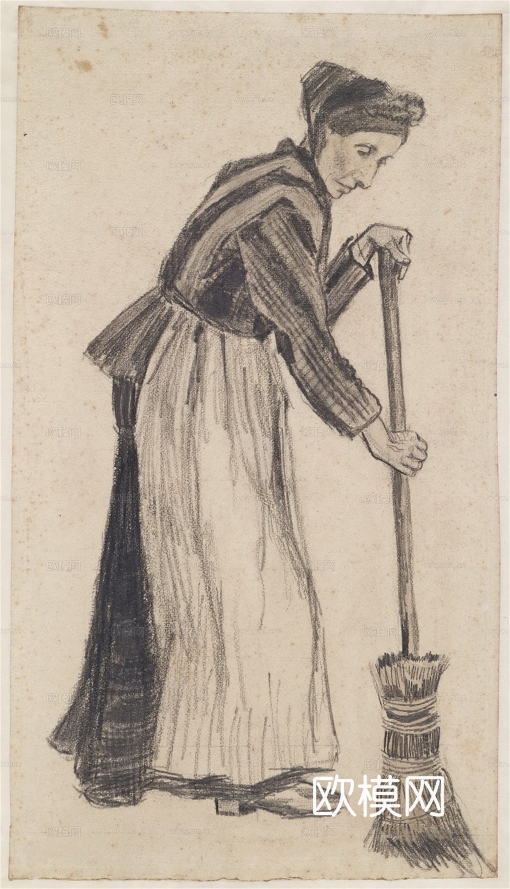 梵高后印象派素描绘画作品，现代世界经典名画633 梵高 Wo