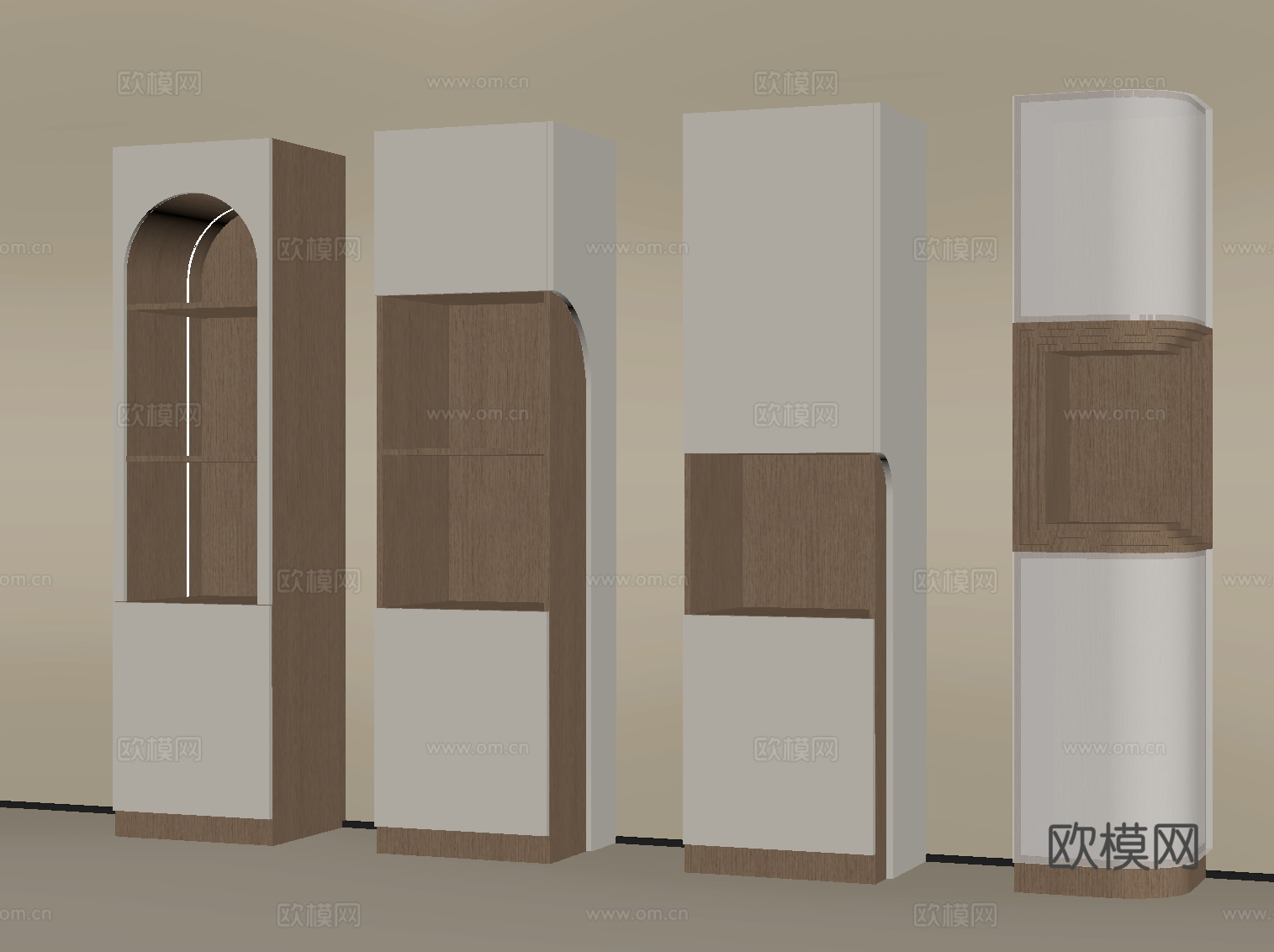 现代柜子 造型柜su模型