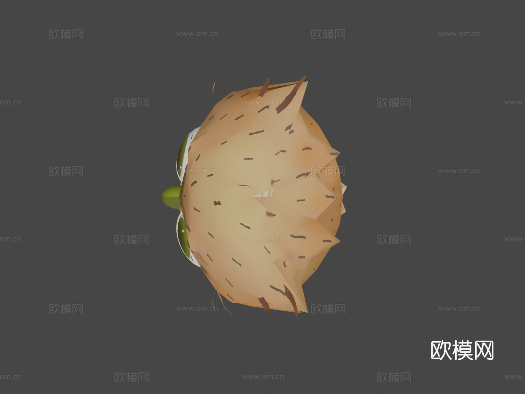 低多边形可爱猫头鹰3d模型下载（渲染图6）