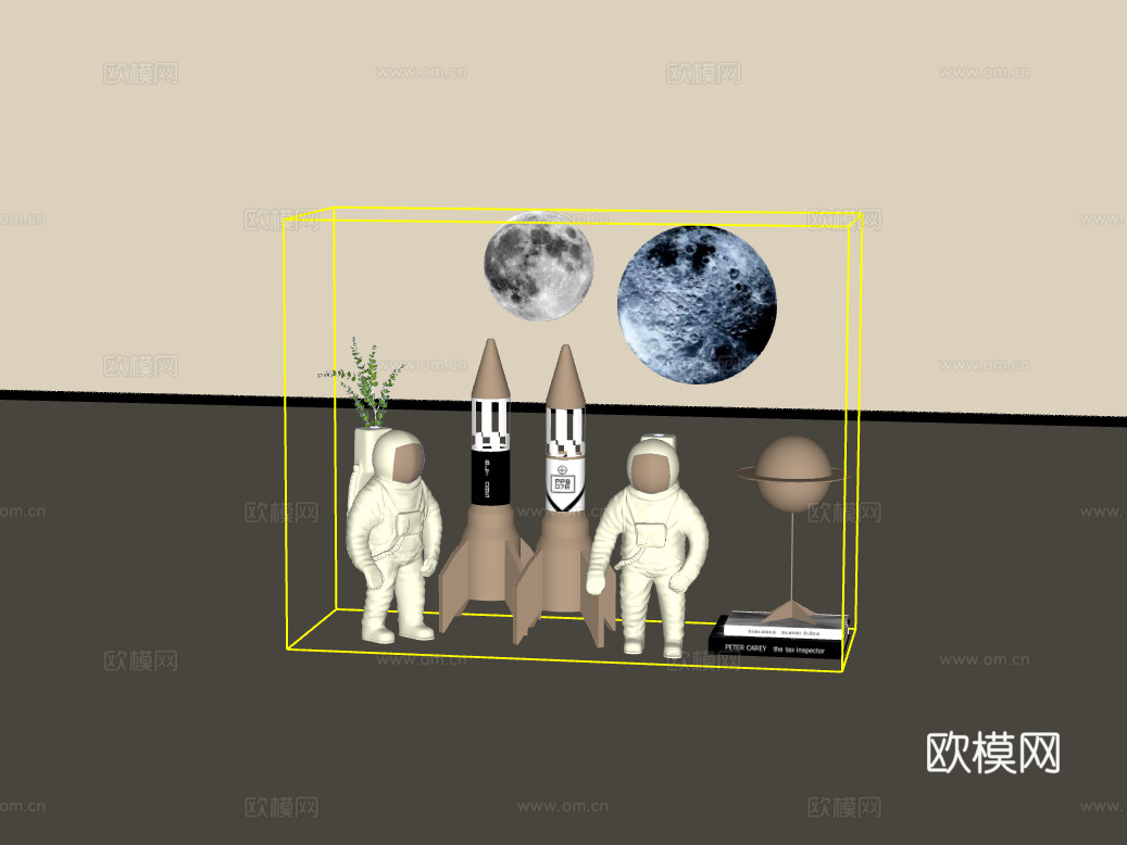 摆件组合su模型