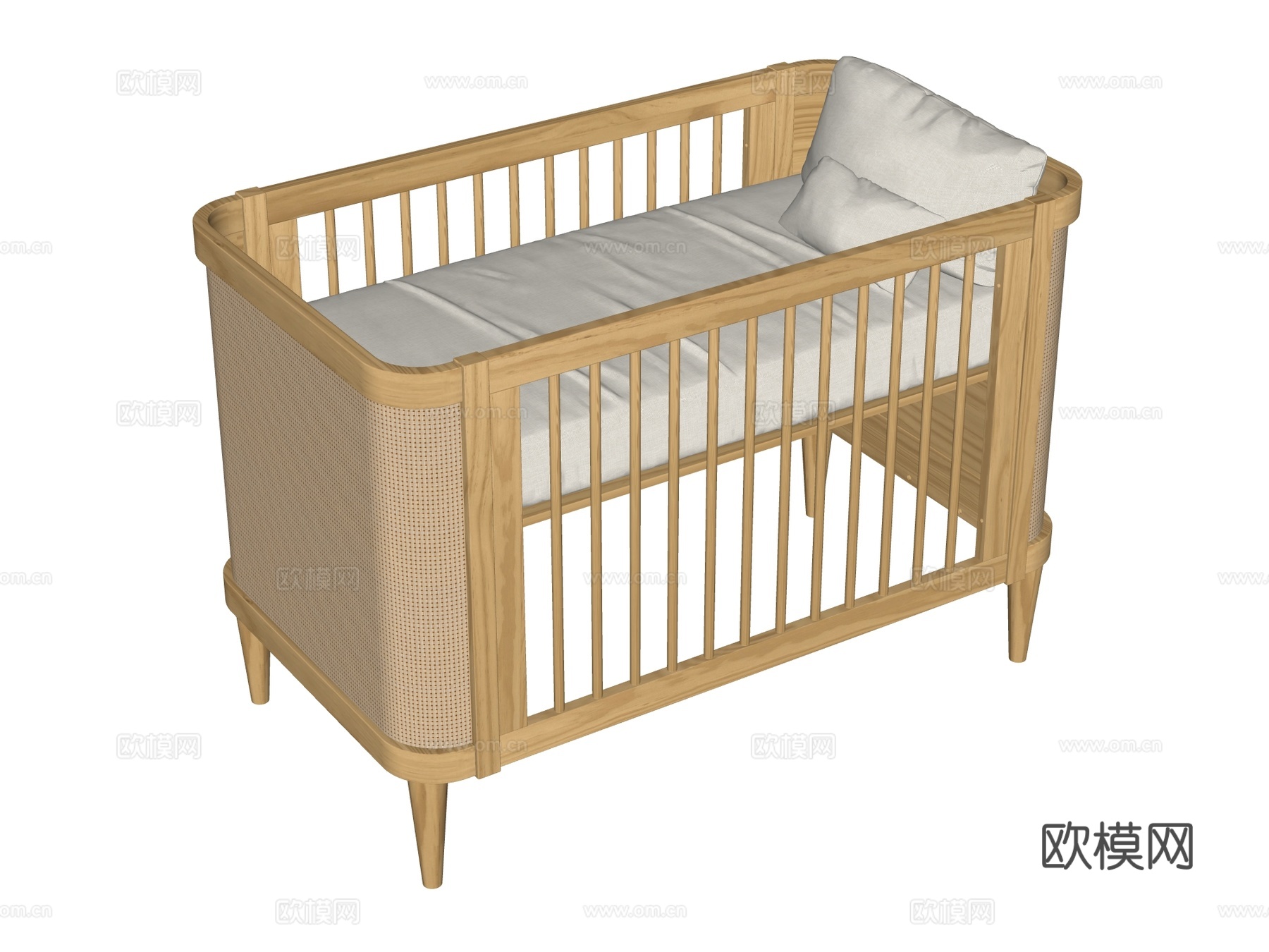 婴儿床 儿童床su模型