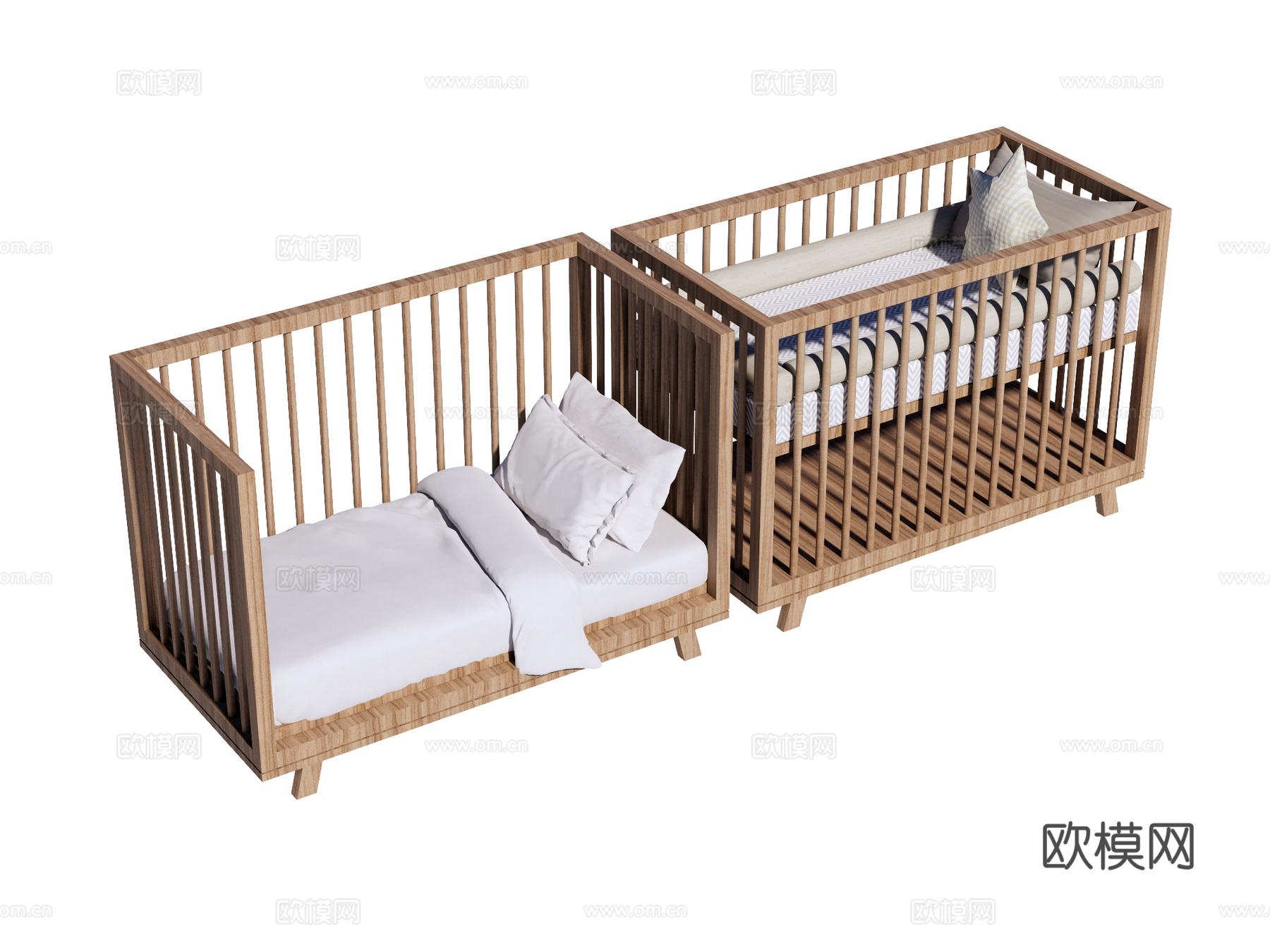婴儿床 儿童床su模型
