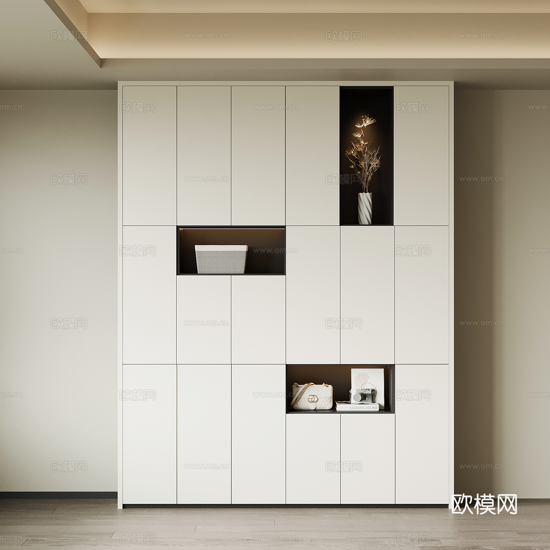 现代置物柜 书柜免费3d模型