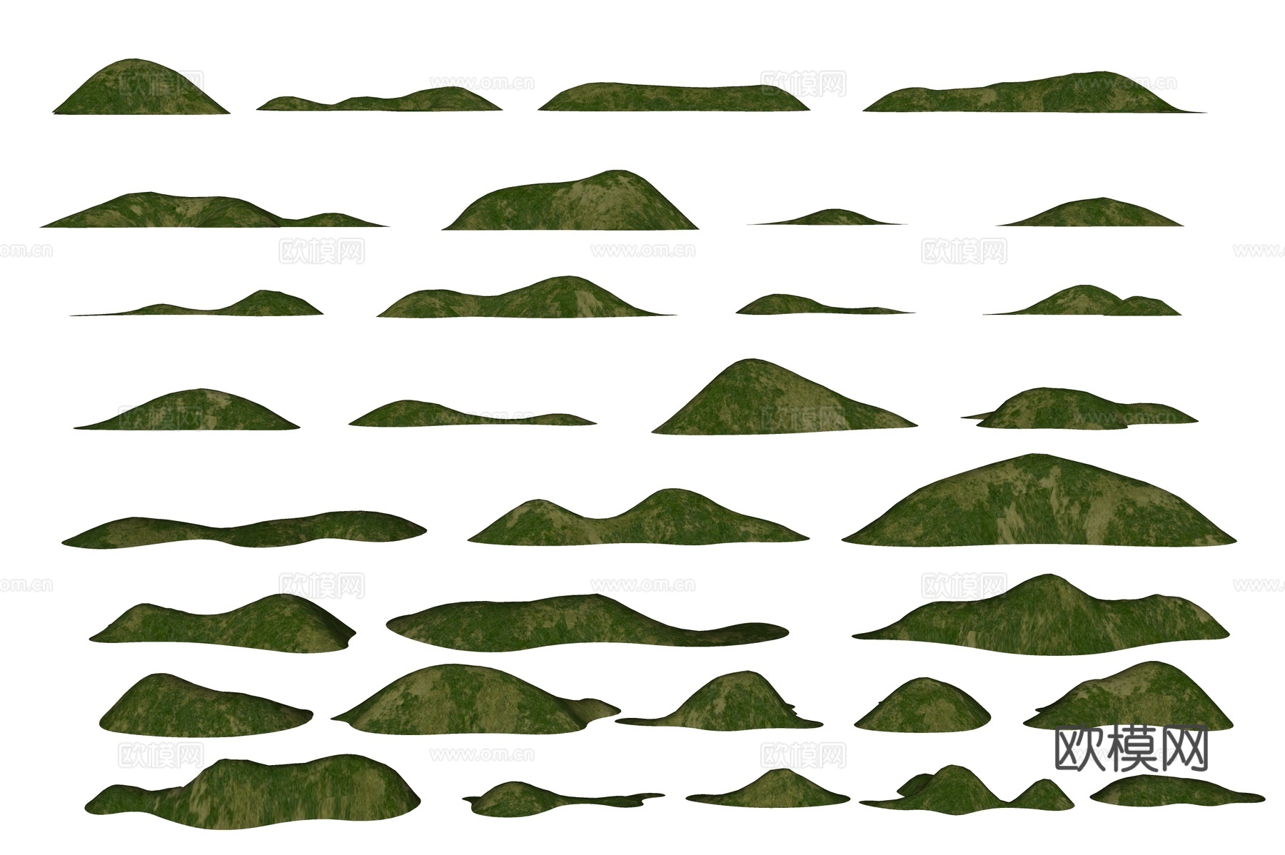 群山山脉 山体 山地 公园景观 地形 山地公园 自然山体 微su模型