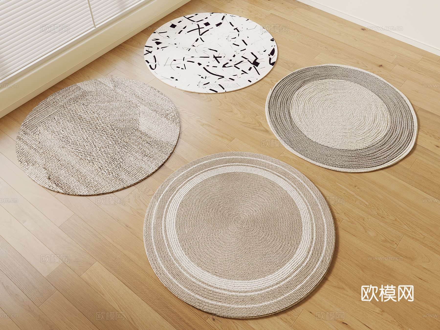 现代地毯 圆形地毯su模型